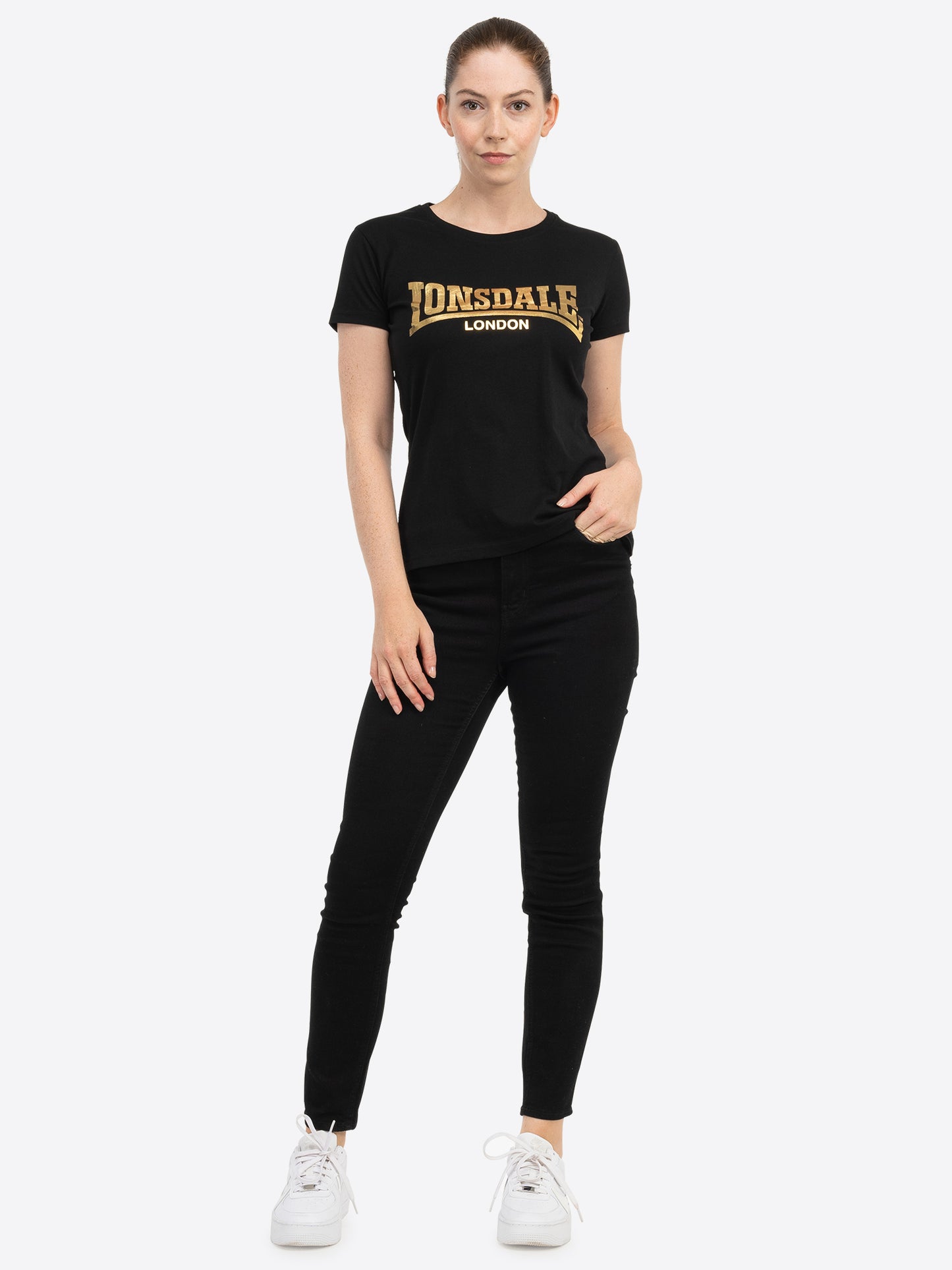 Lonsdale London 117020 Ladies Cartmel T-Shirt Schwarz/Gold