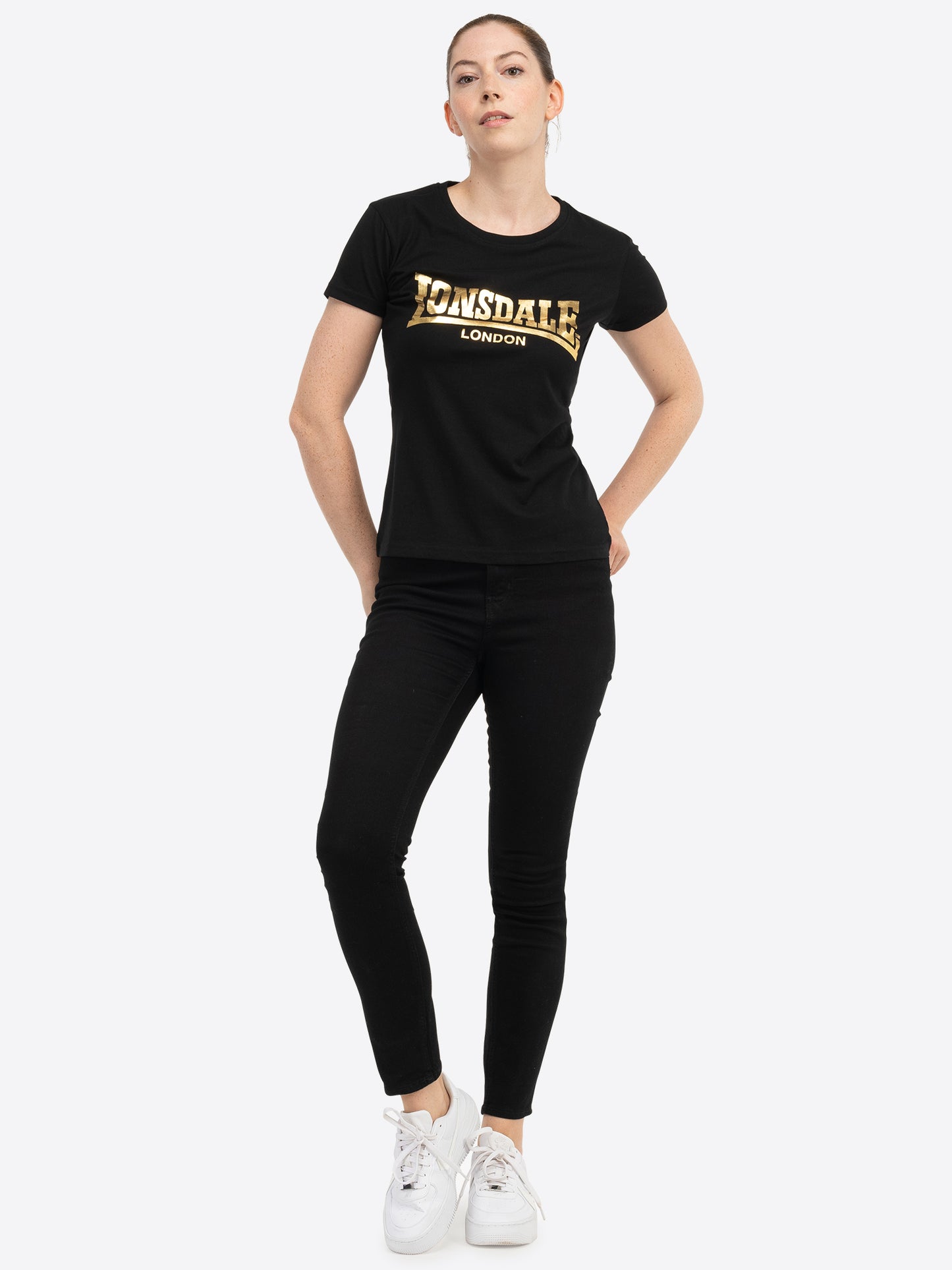 Lonsdale London 117020 Ladies Cartmel T-Shirt Schwarz/Gold