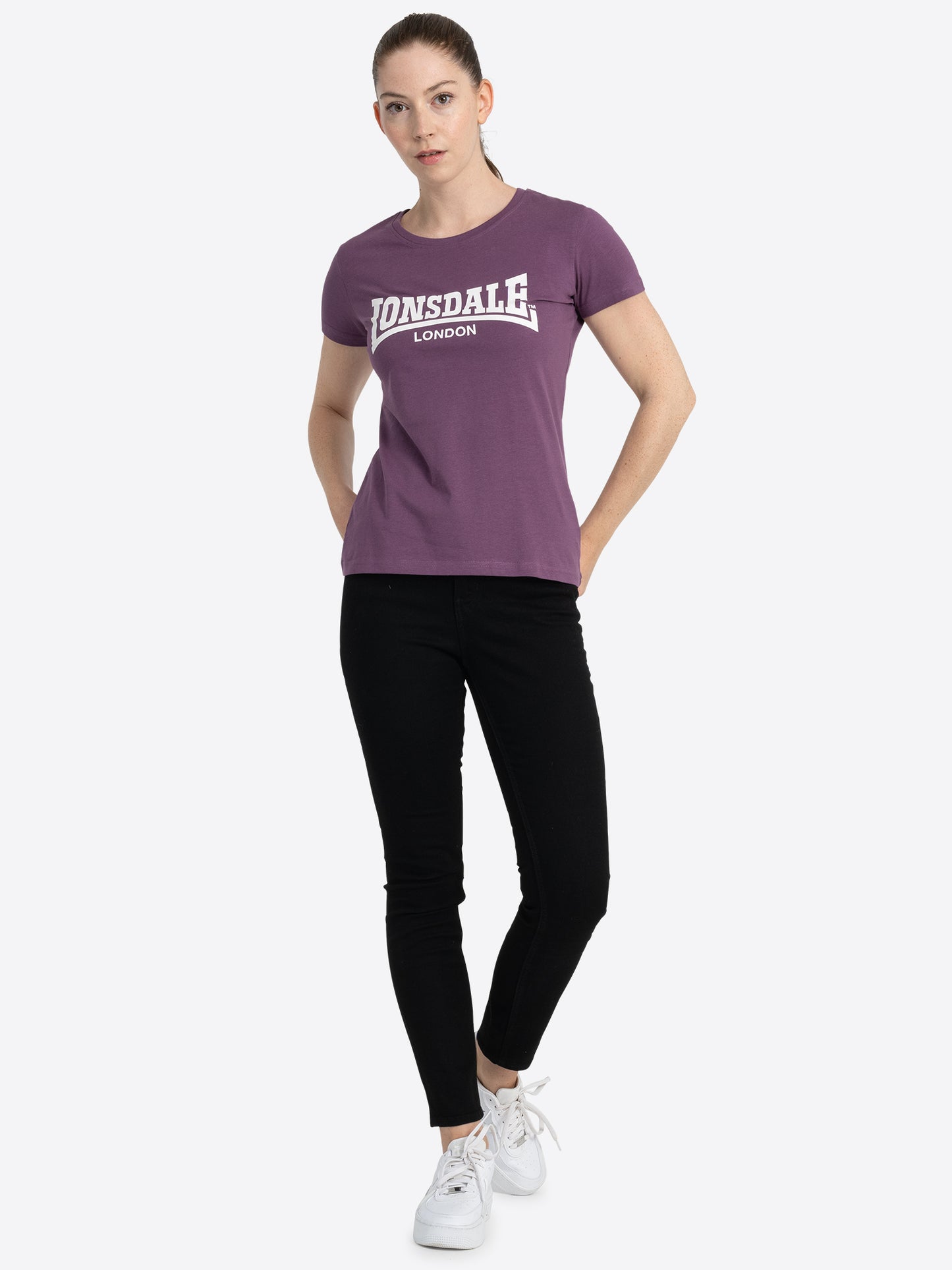 Lonsdale London 117020 Ladies Cartmel T-Shirt Aubergine