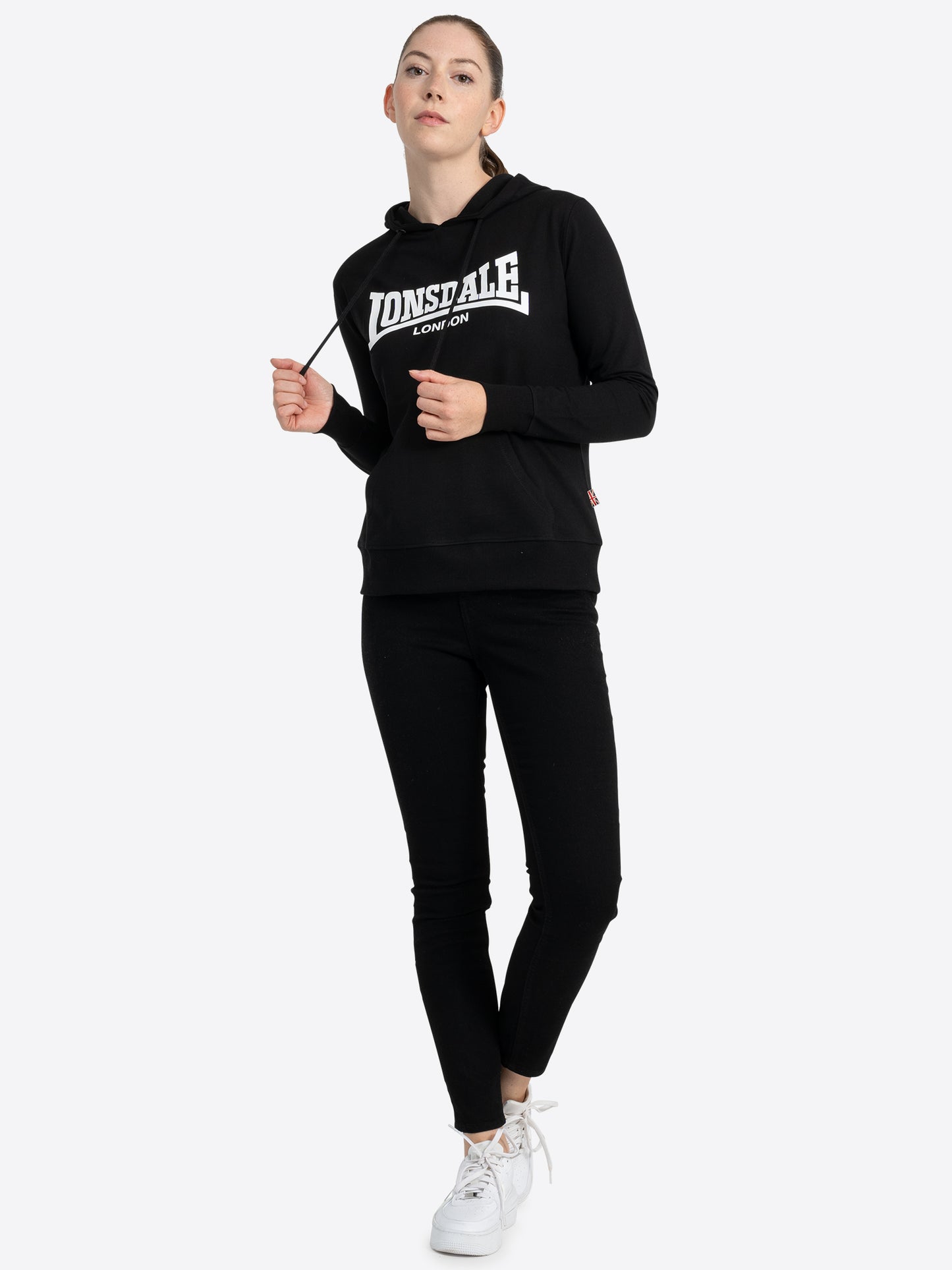 Lonsdale London 117023 Ladies Flookburgh Kapuzensweatshirt Schwarz