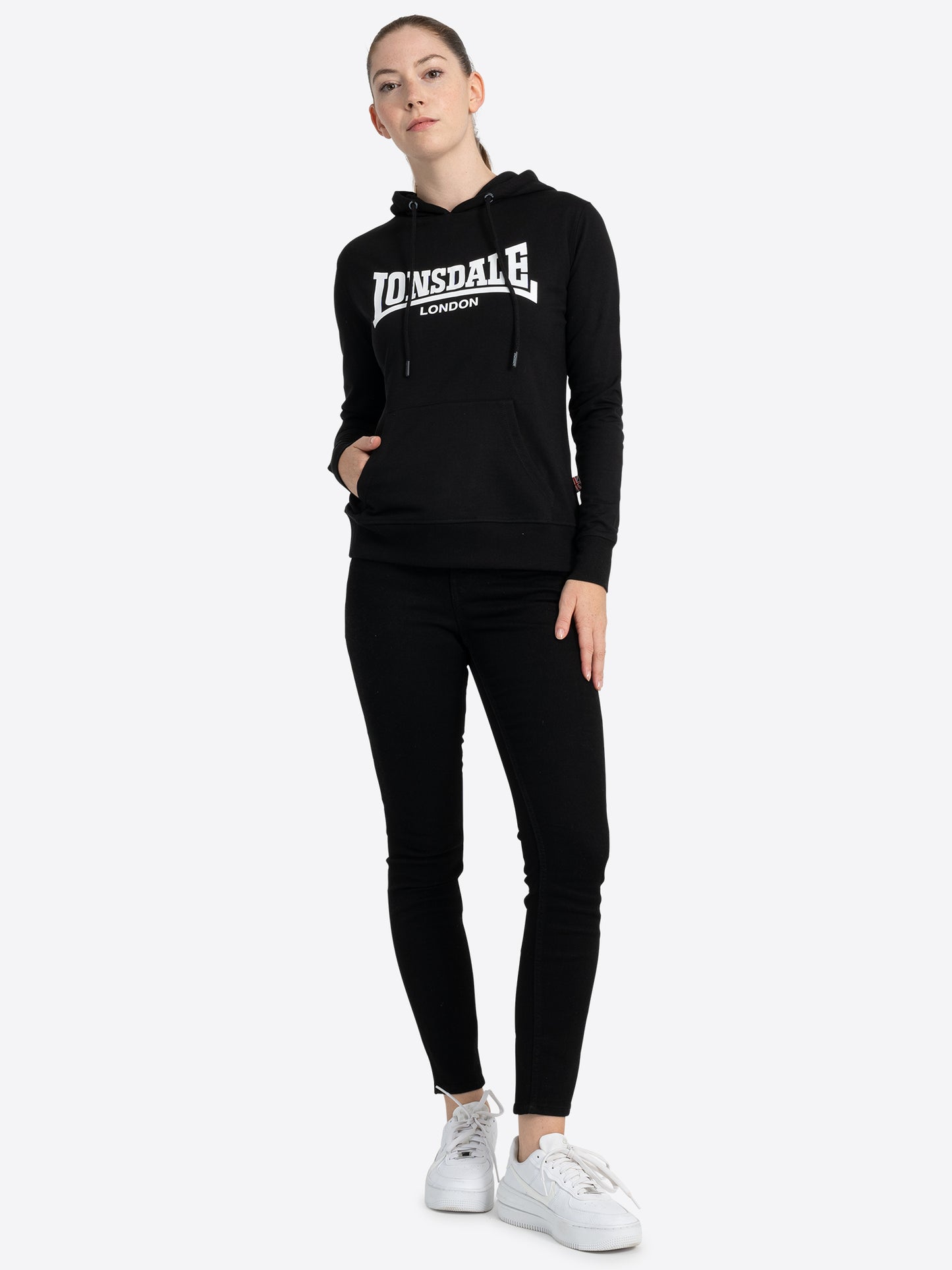 Lonsdale London 117023 Ladies Flookburgh Kapuzensweatshirt Schwarz