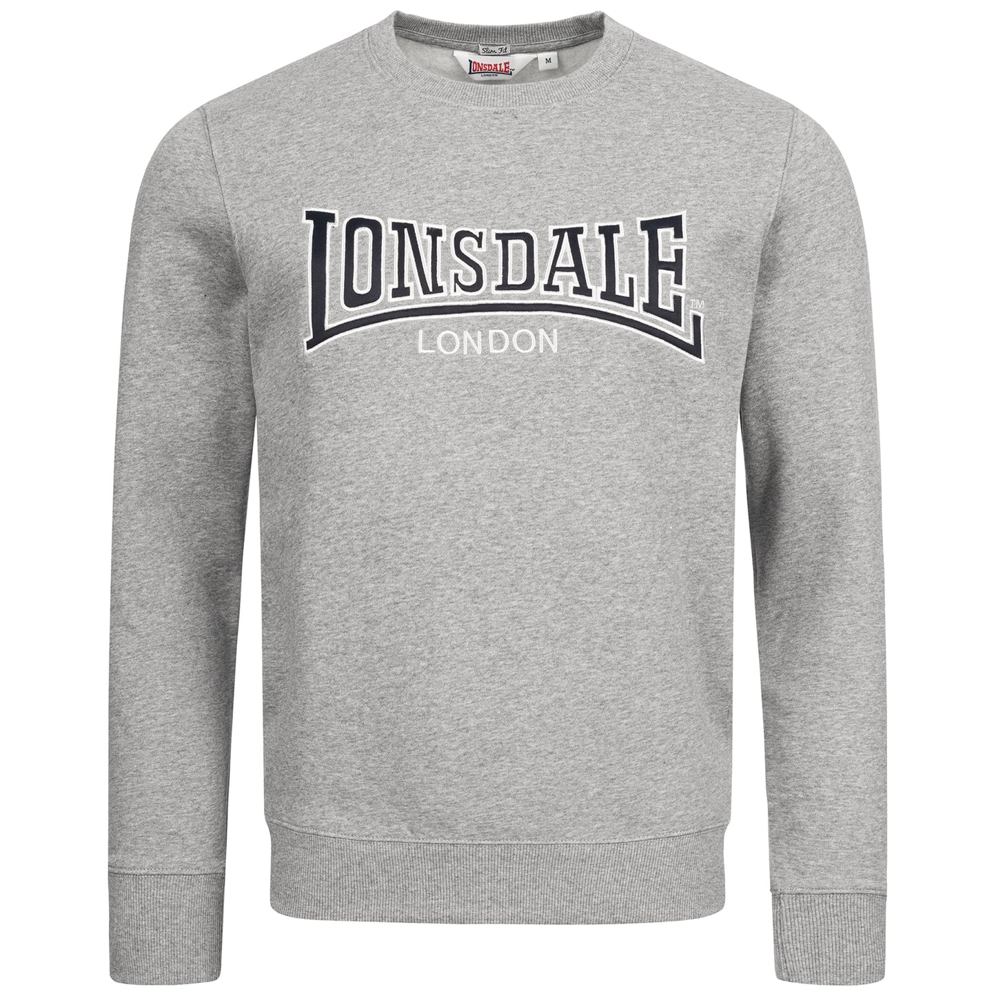 Lonsdale Herren Sweatshirt Marl Grey mit Rundhals und Logo