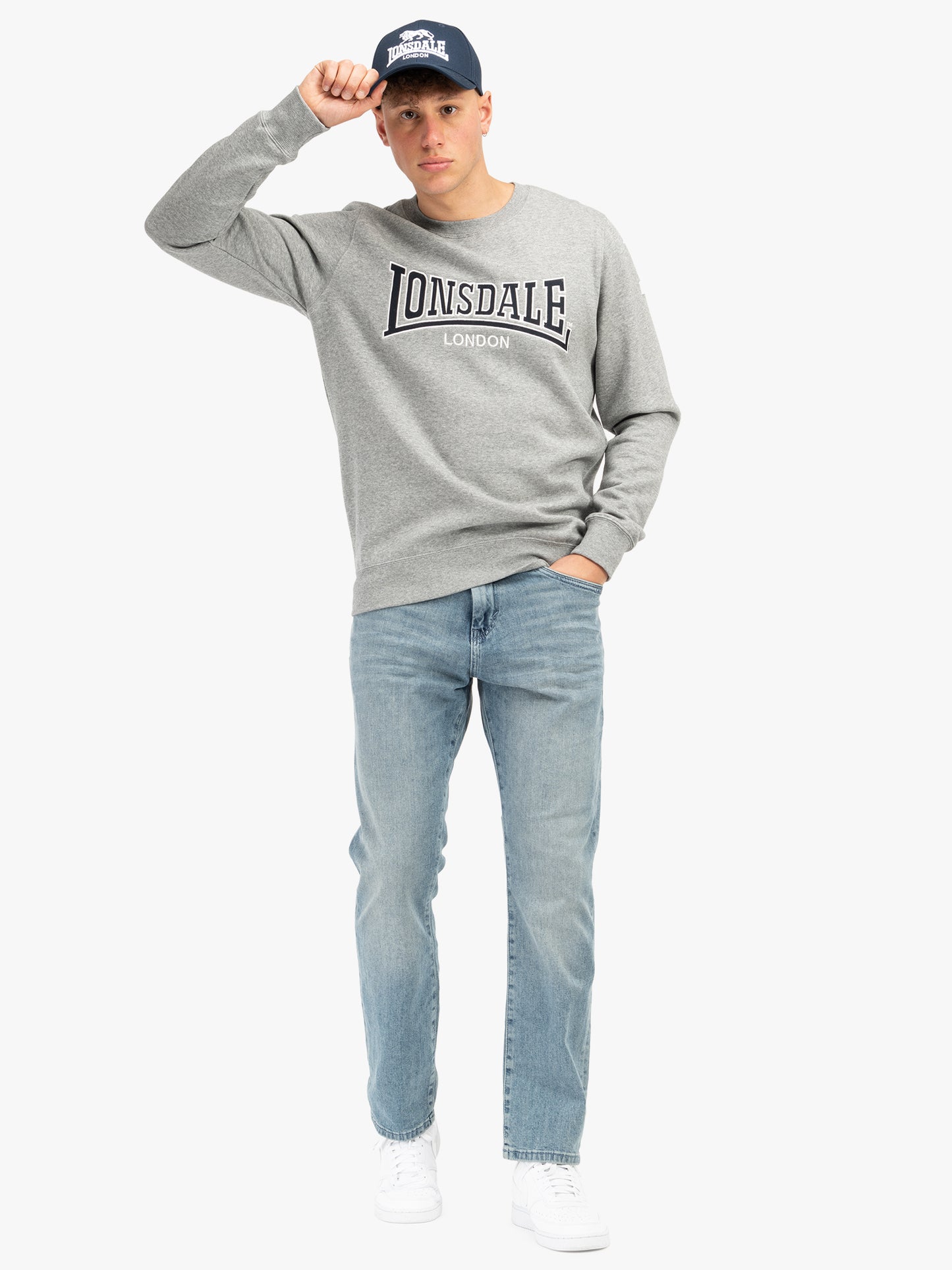 Lonsdale 117029 LP 181 Berger Sweatshirt Marl Grey