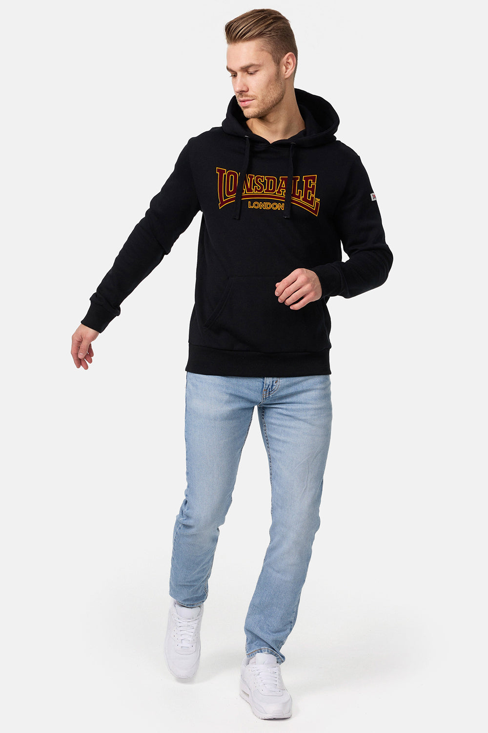 Lonsdale Kapuzensweatshirt in klassischem Design mit Frontprint, Kängurutasche und verstellbarer Kapuze – sportlich-lässig und bequem