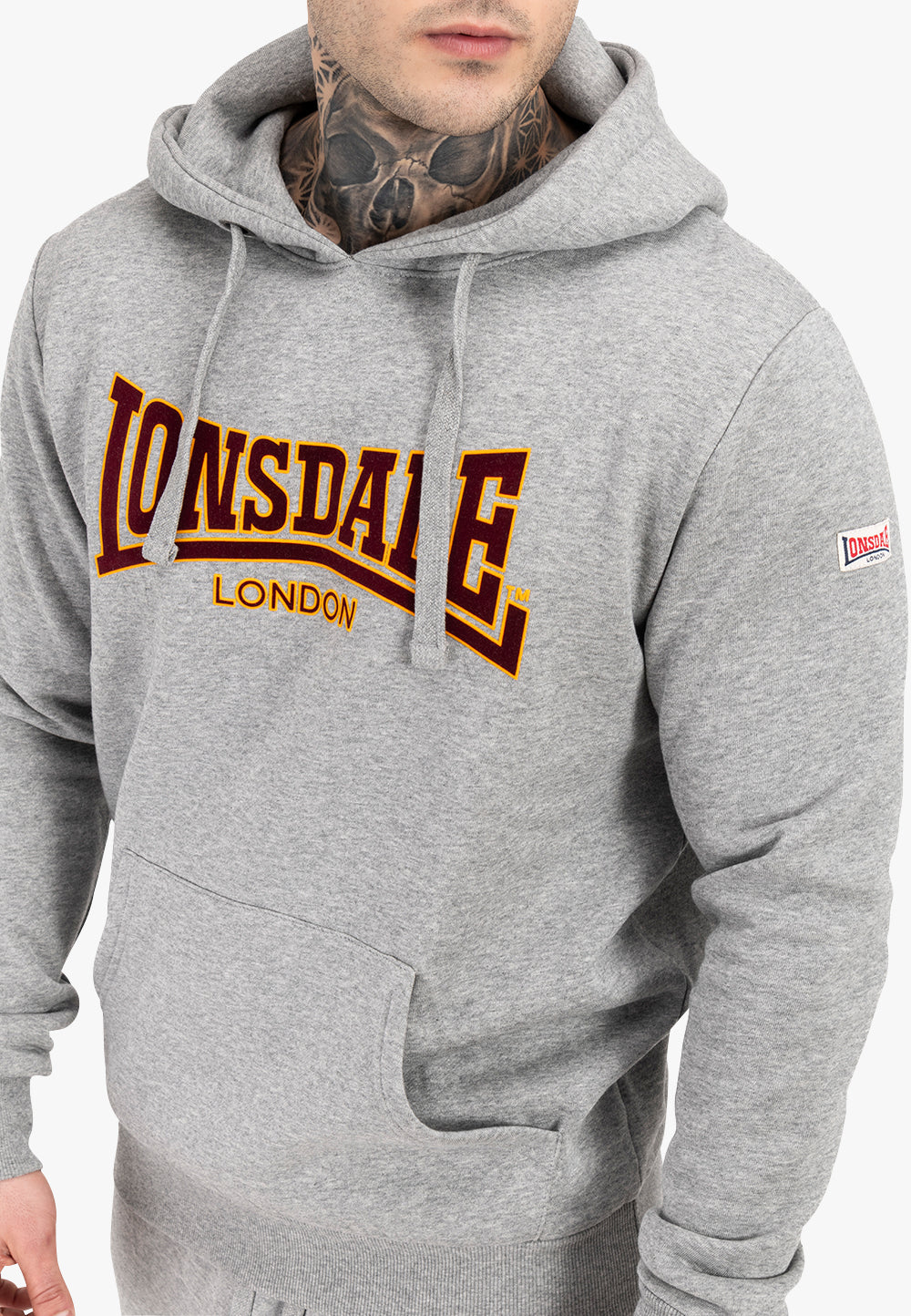 Lonsdale Kapuzensweatshirt in klassischem Design mit Frontprint, Kängurutasche und verstellbarer Kapuze – sportlich-lässig und bequem