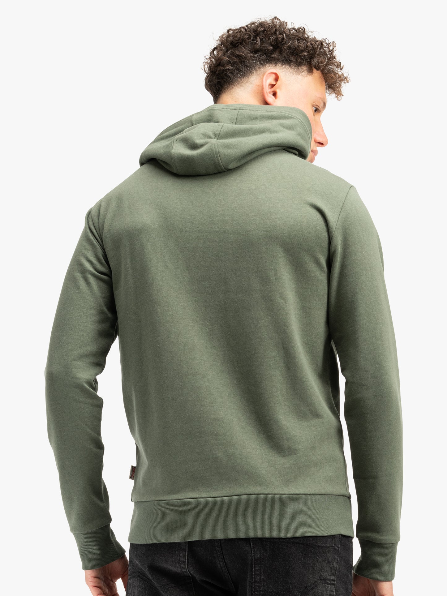 Lonsdale Hoodie Grün mit Flockdruck und Union Jack Badge