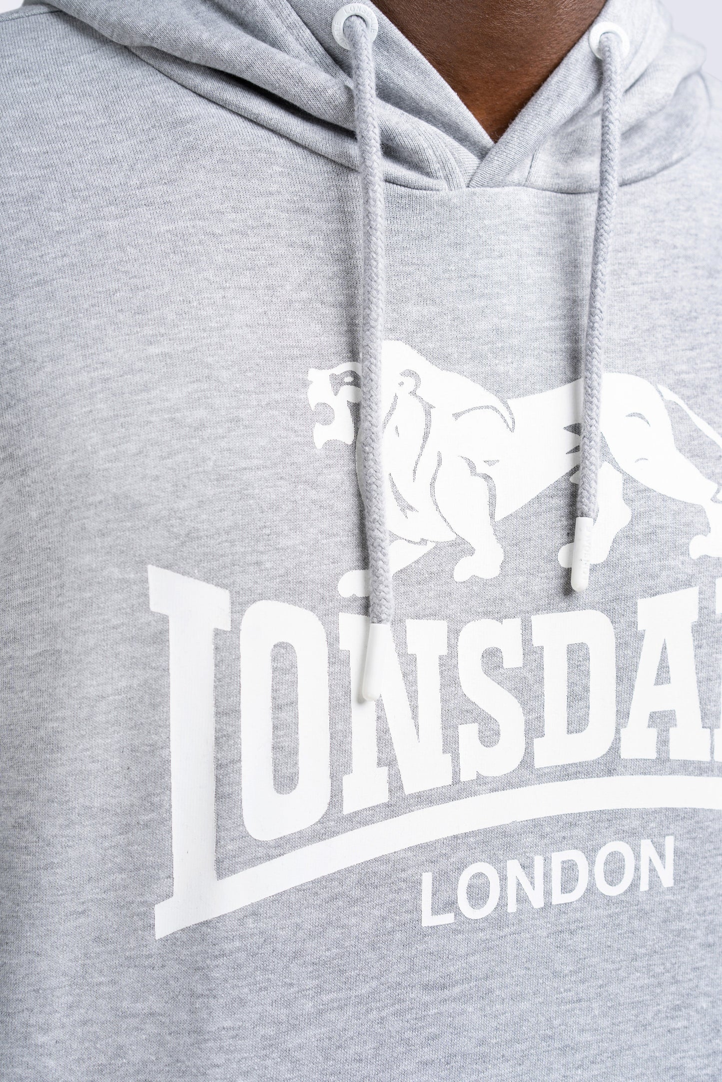 Lonsdale 117033 Fremington Hoodie Marl Grey