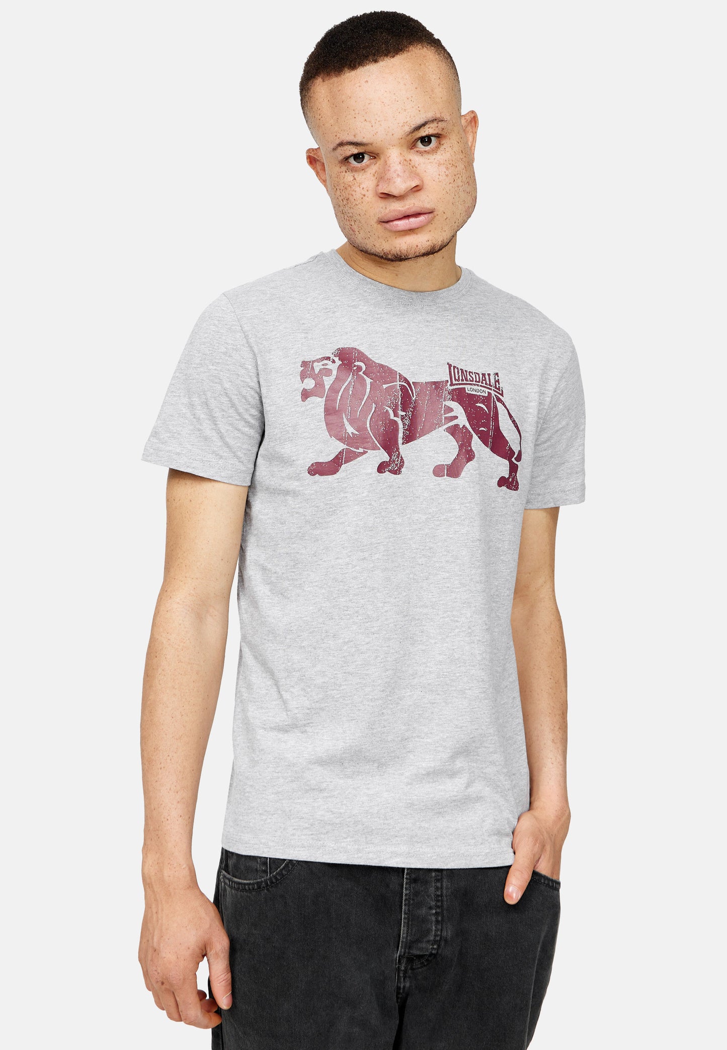 Lonsdale 117036 Endmoor T-Shirt Marl Grey
