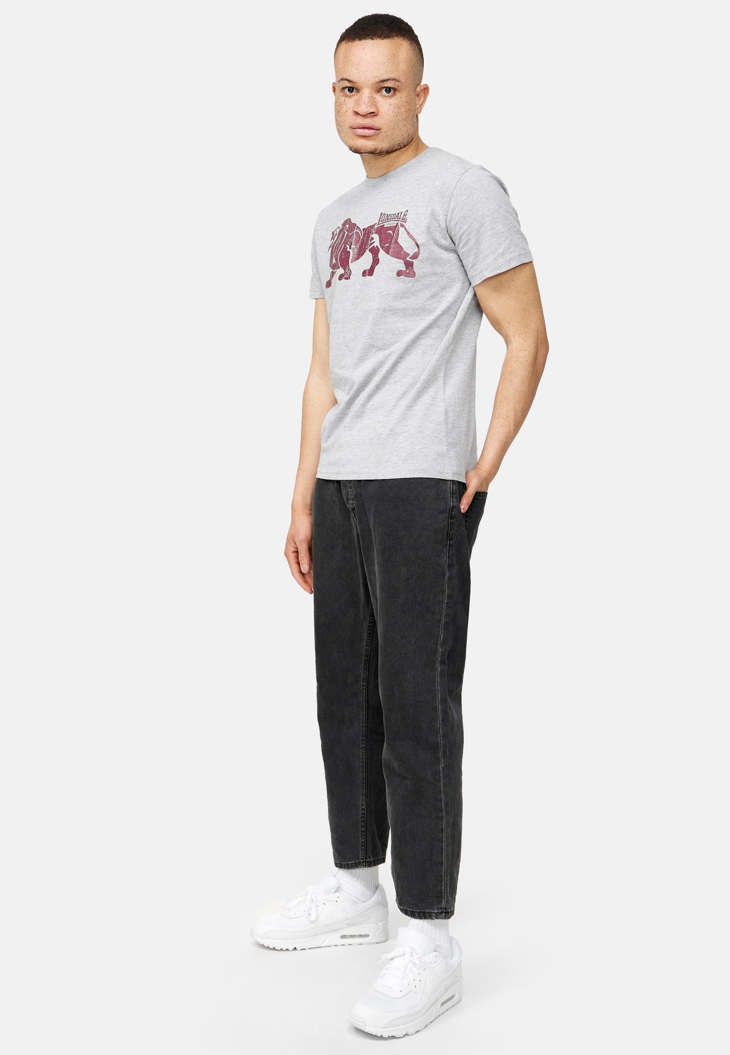 Lonsdale 117036 Endmoor T-Shirt Marl Grey