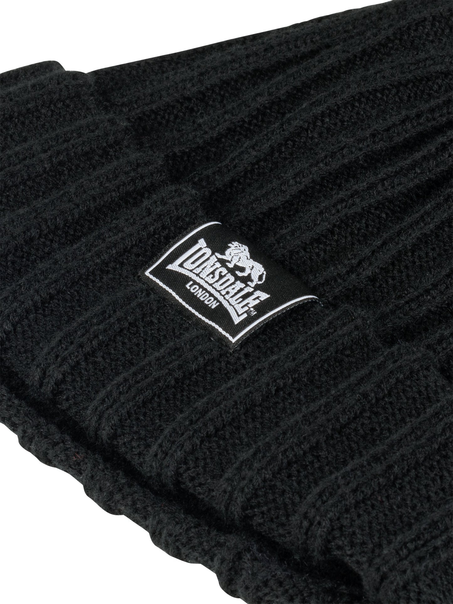 Lonsdale 117042 Acomb Unisex Set Mütze Schal & Handschuhe Schwarz