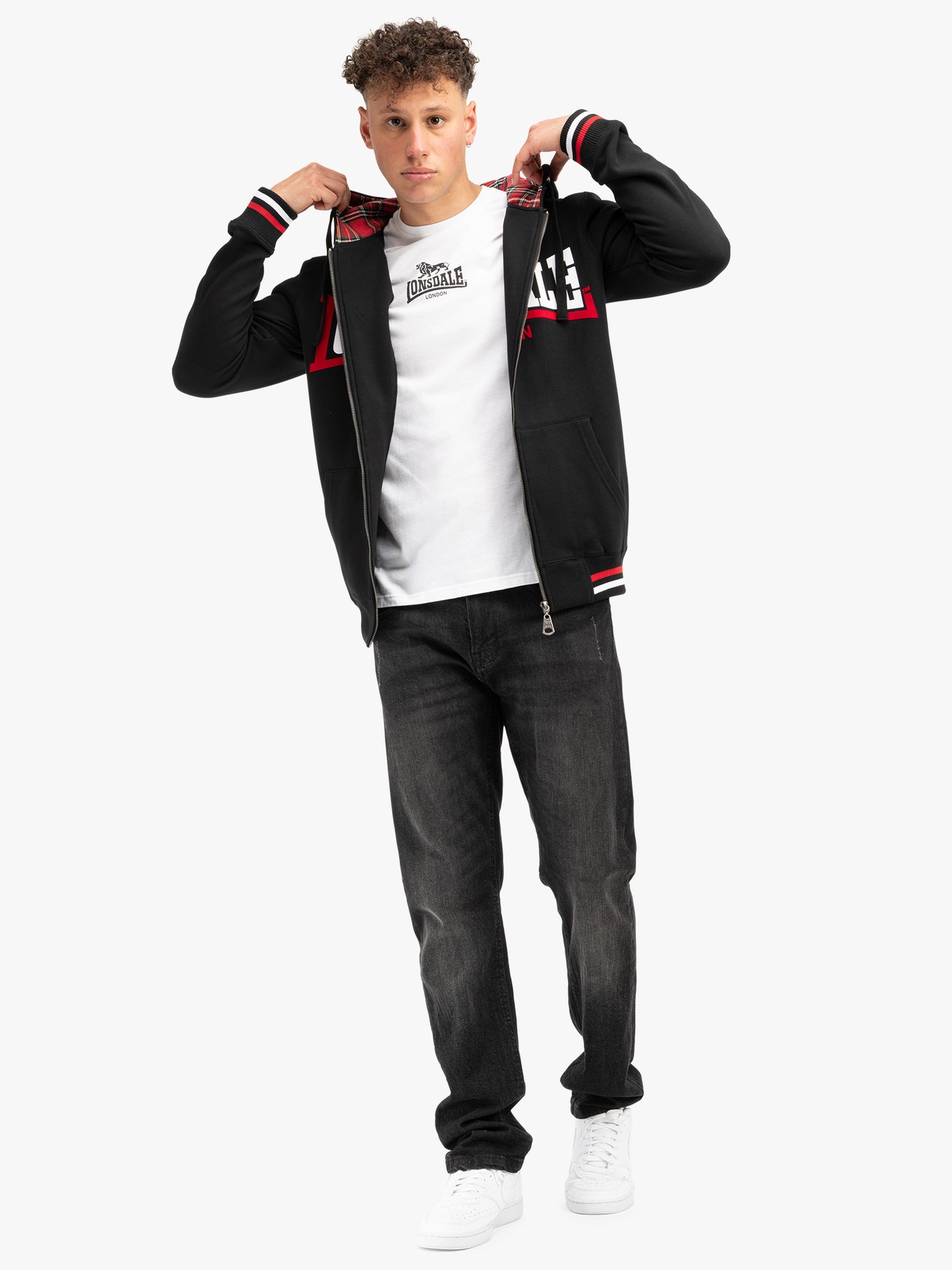 Lonsdale 117081 Nateby Kapuzensweatjacke Schwarz