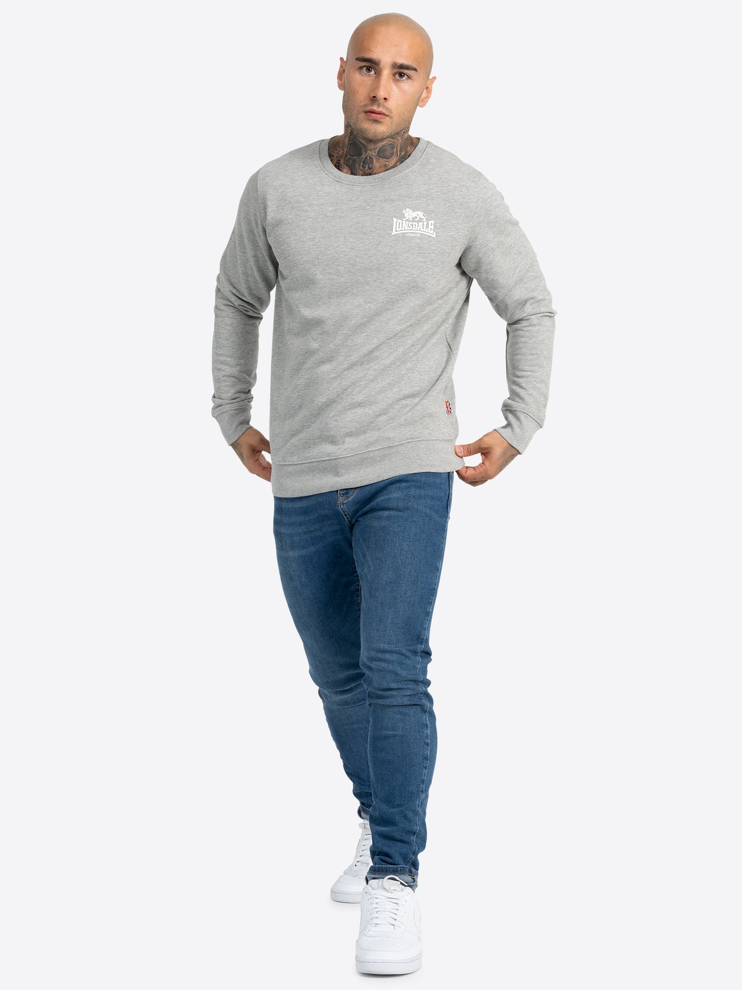 Lonsdale 117085 Longridge Sweatshirt Marl Grey