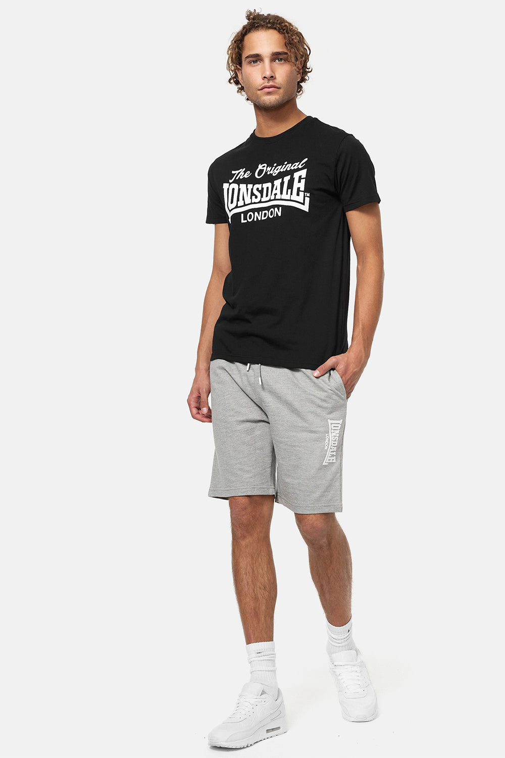 Lonsdale 117111 Fringford Shorts Marl Grey