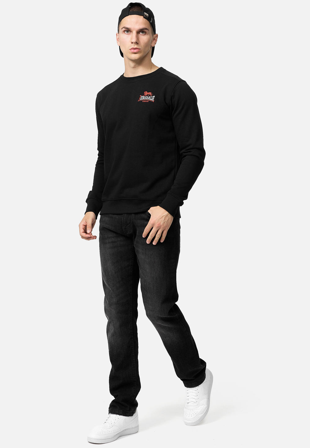 Lonsdale 117136 Lympstone Sweatshirt Schwarz