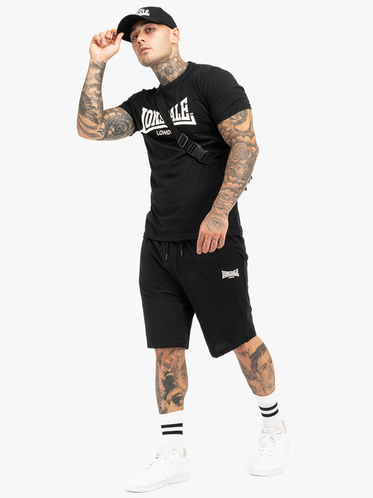 Lonsdale Herren T-Shirt- & Shorts-Set Schwarz/Weiss