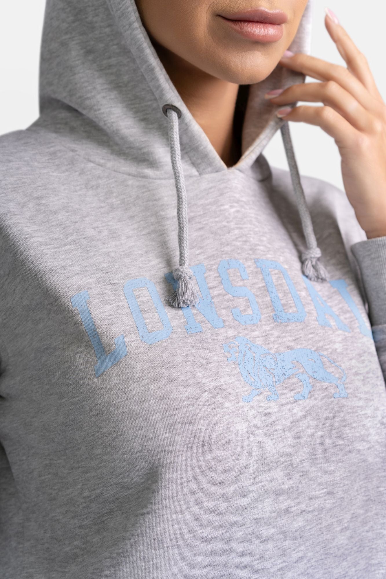 Lonsdale London 117263 Ladies Balnacoil Kapuzenpullover Marl Grey