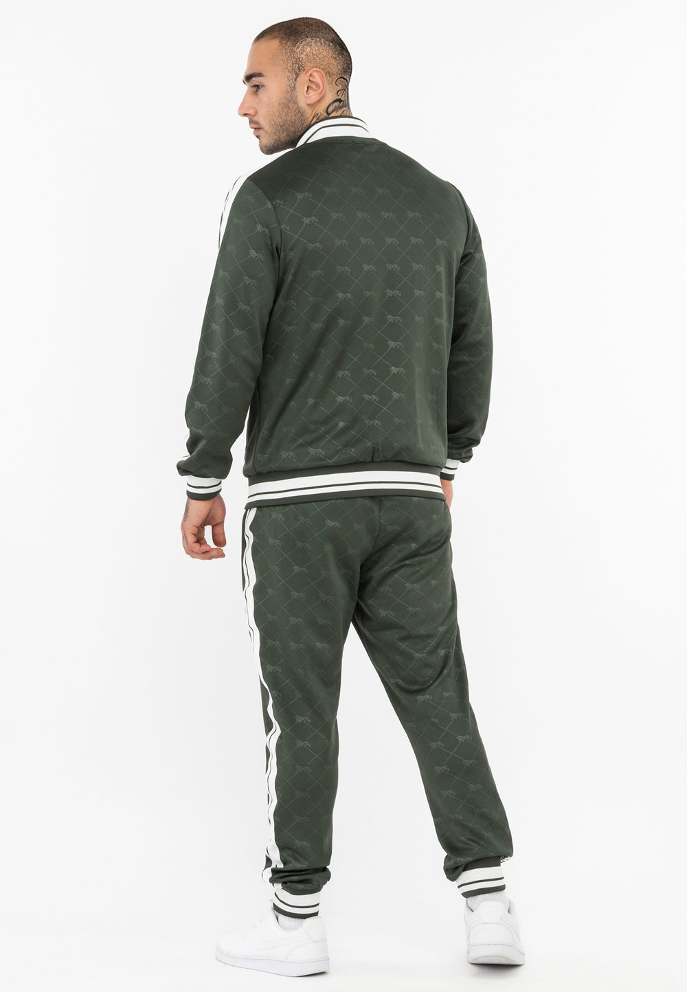 Lonsdale Jogginganzug mit auffälligem Allover-Print – zweiteiliges Set aus Jacke und Hose in sportlichem Design, ideal für Freizeit und Training