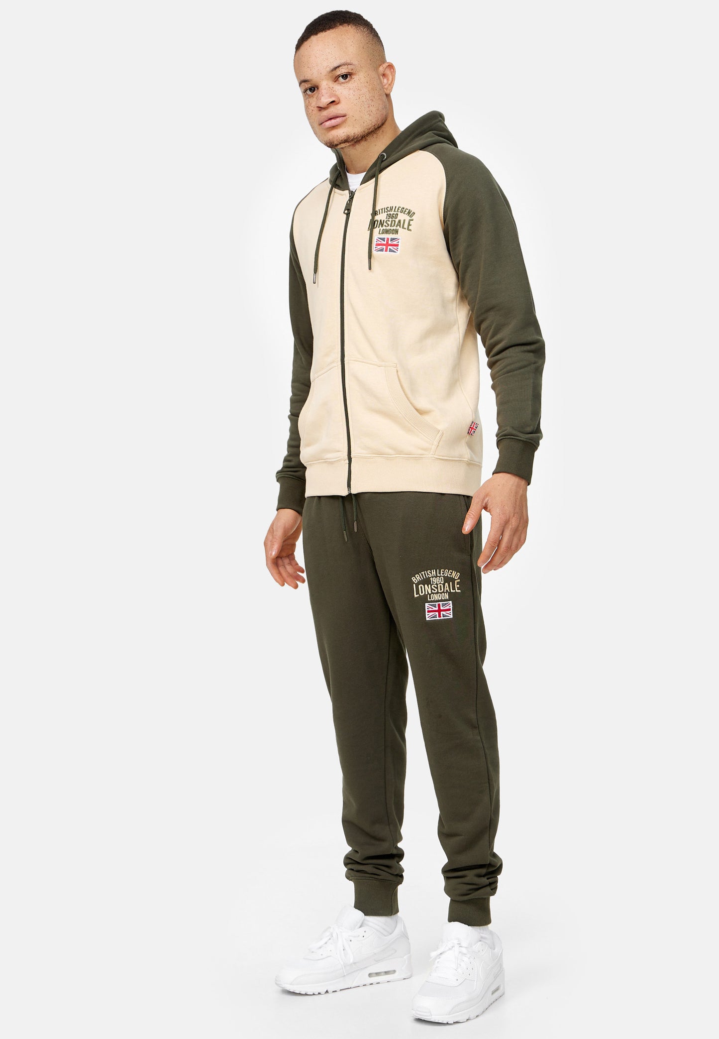 Lonsdale 117292 Stretton Jogginganzug Olive/Beige