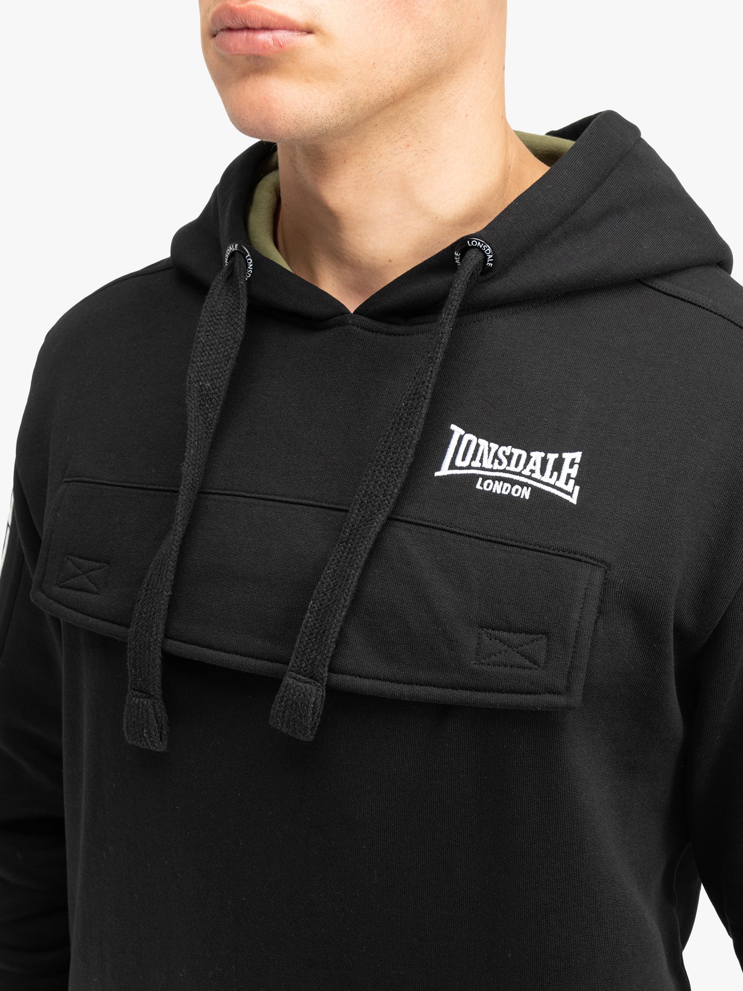 Lonsdale 117309 Rushen Kapuzensweatshirt Schwarz