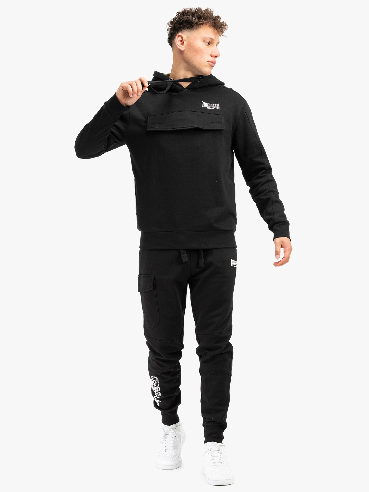 Lonsdale 117309 Rushen Kapuzensweatshirt Schwarz