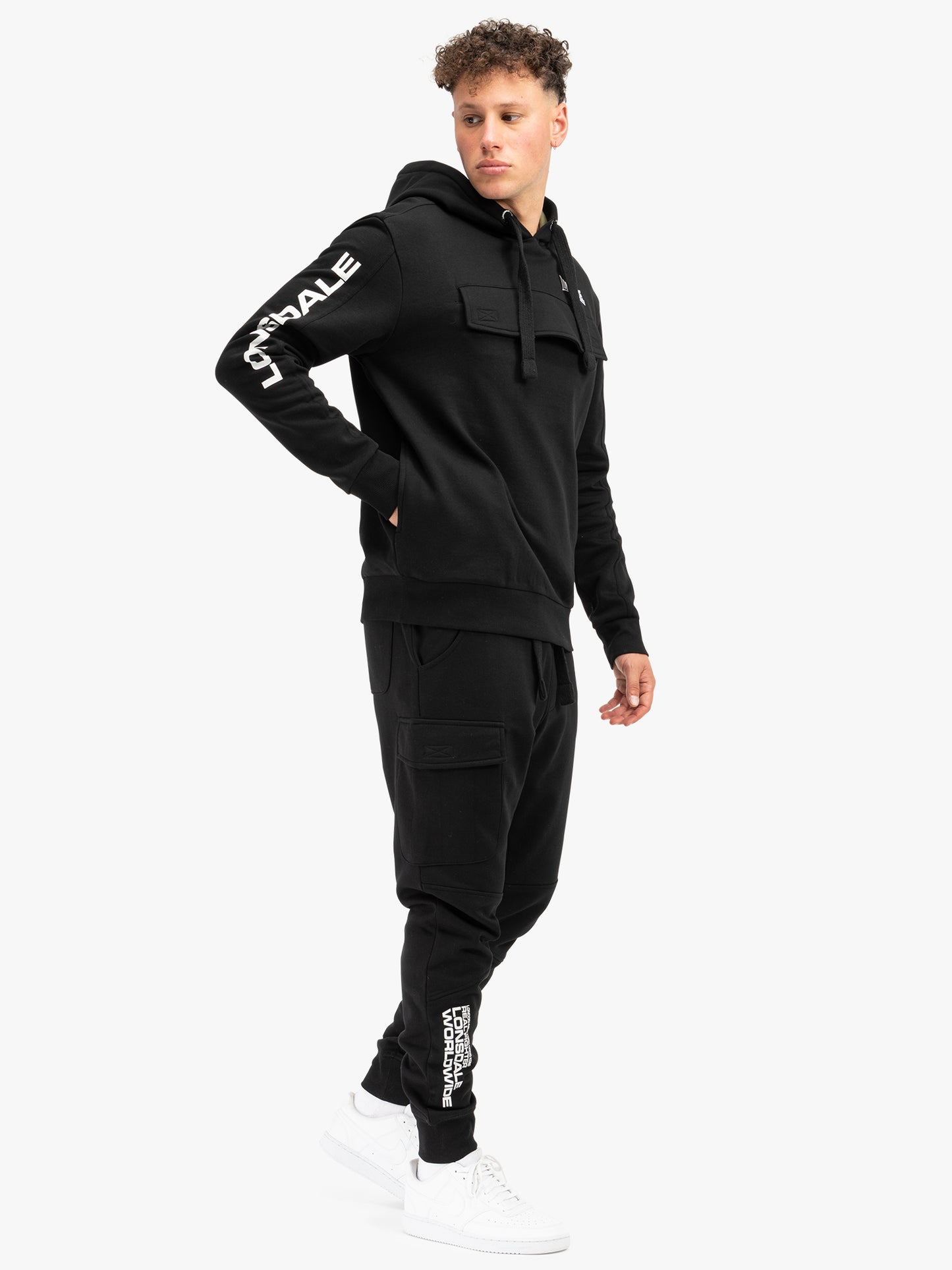 Lonsdale 117309 Rushen Kapuzensweatshirt Schwarz