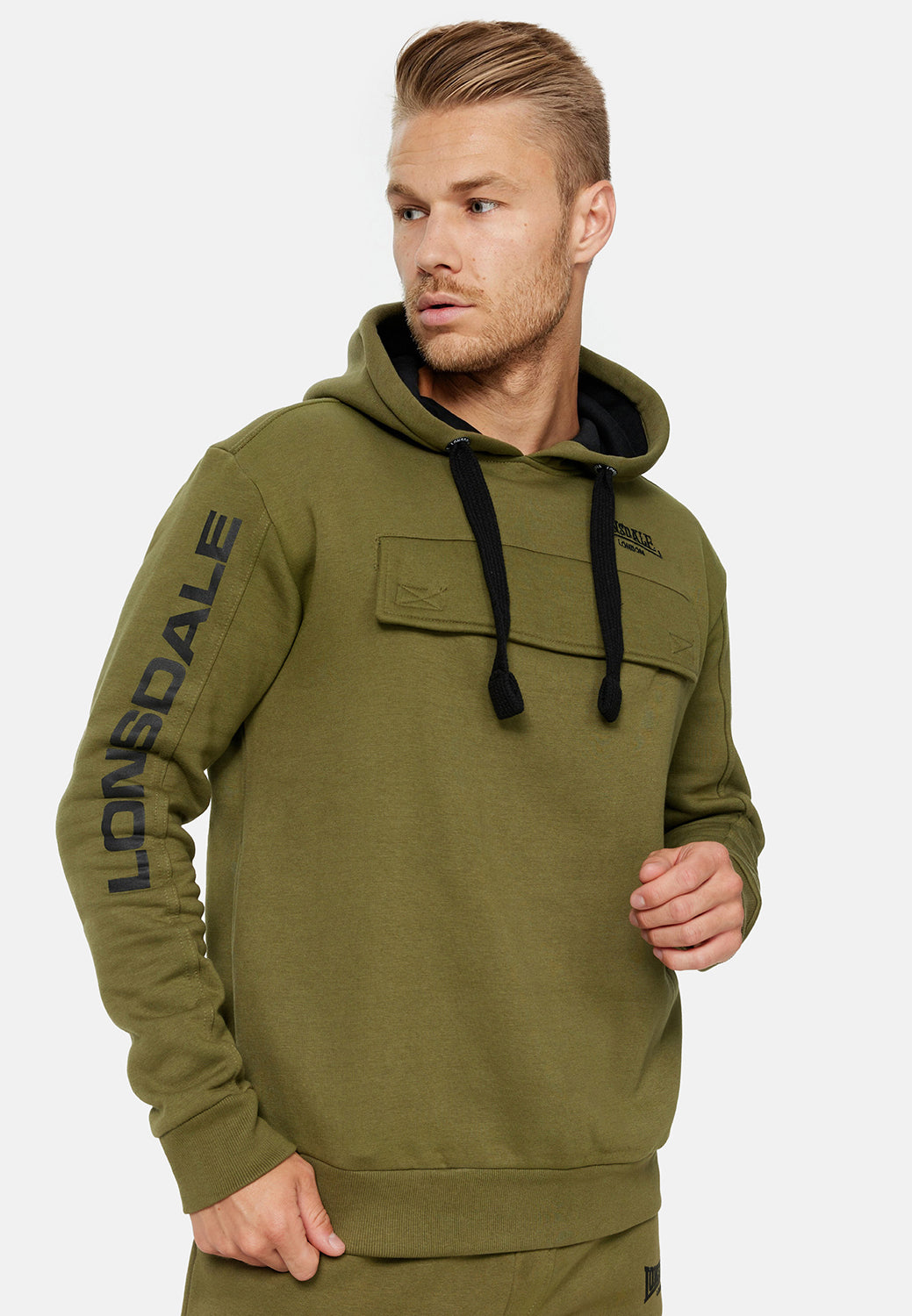 Lonsdale 117309 Rushen Kapuzensweatshirt Olive