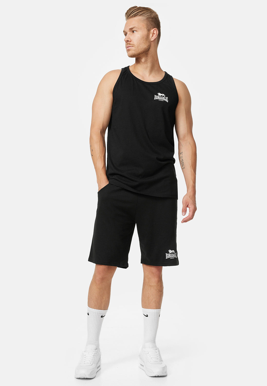 Lonsdale 117331 Dolton Singlet Schwarz