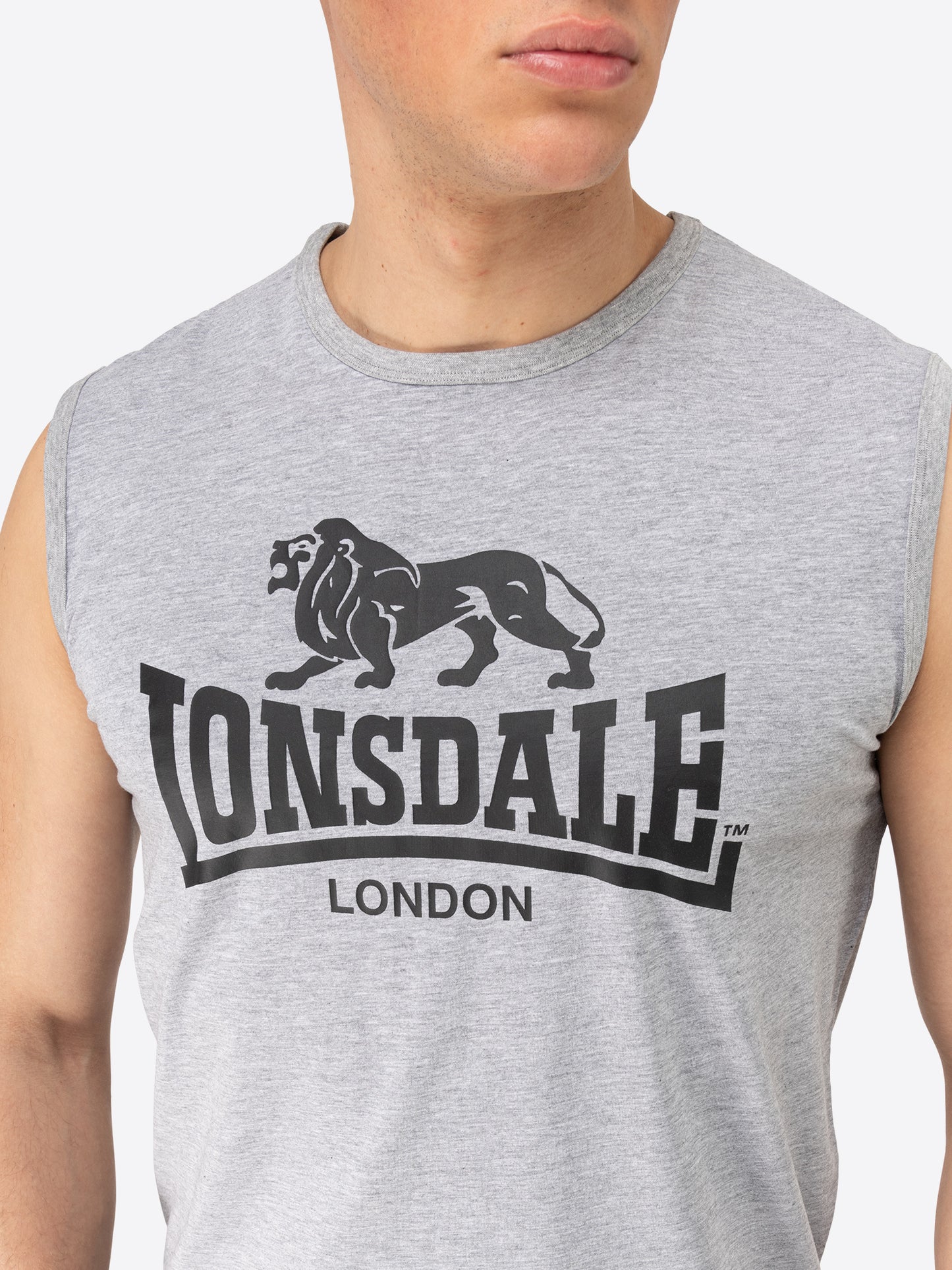Lonsdale 117332 Clopton Singlet Marl Grey