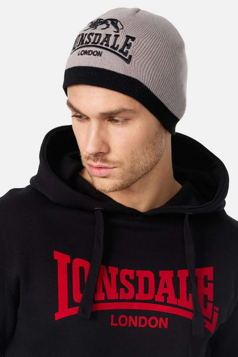 Lonsdale 117339 Levedale Beanie Grau/Schwarz