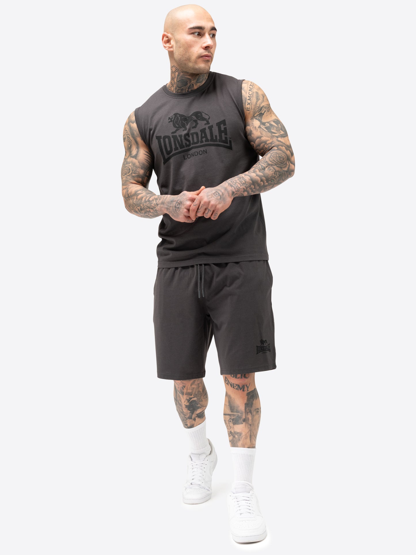 Lonsdale 117434 Allanton Kurzer Trainingsanzug Anthracite