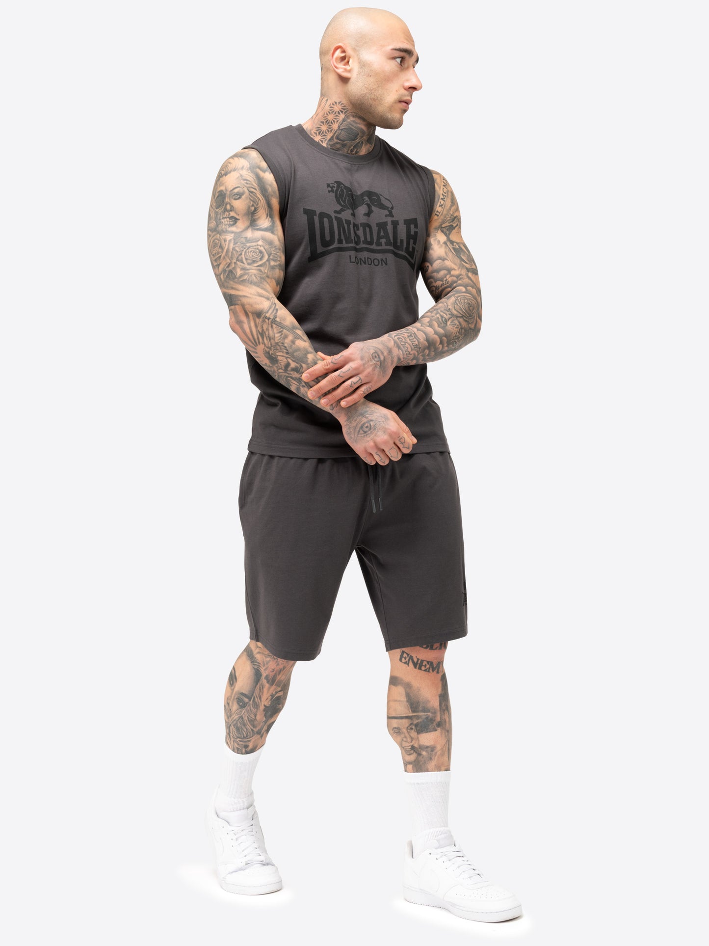 Lonsdale 117434 Allanton Kurzer Trainingsanzug Anthracite