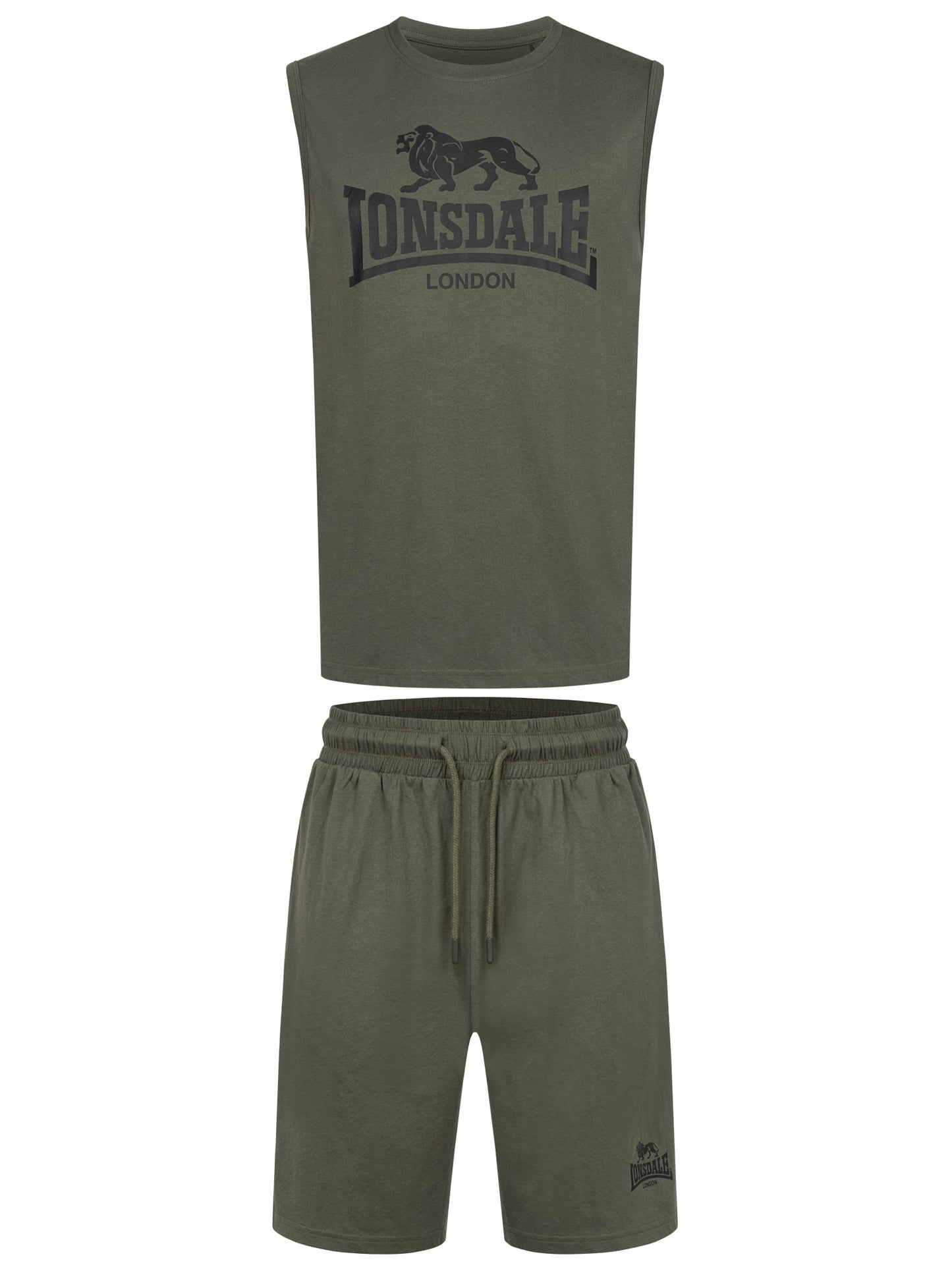 Lonsdale 117434 Allanton Kurzer Trainingsanzug Schwarz Olive