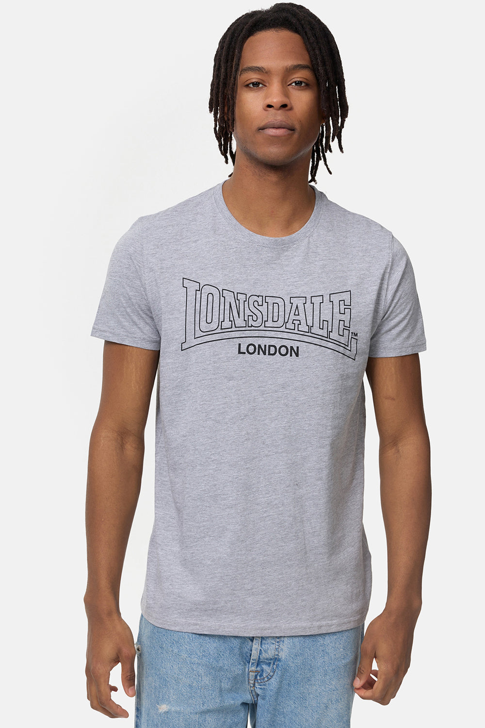 Lonsdale 117435 Beanley Dreierpack T-Shirt - Schwarz/Weiss/ Marl Grey
