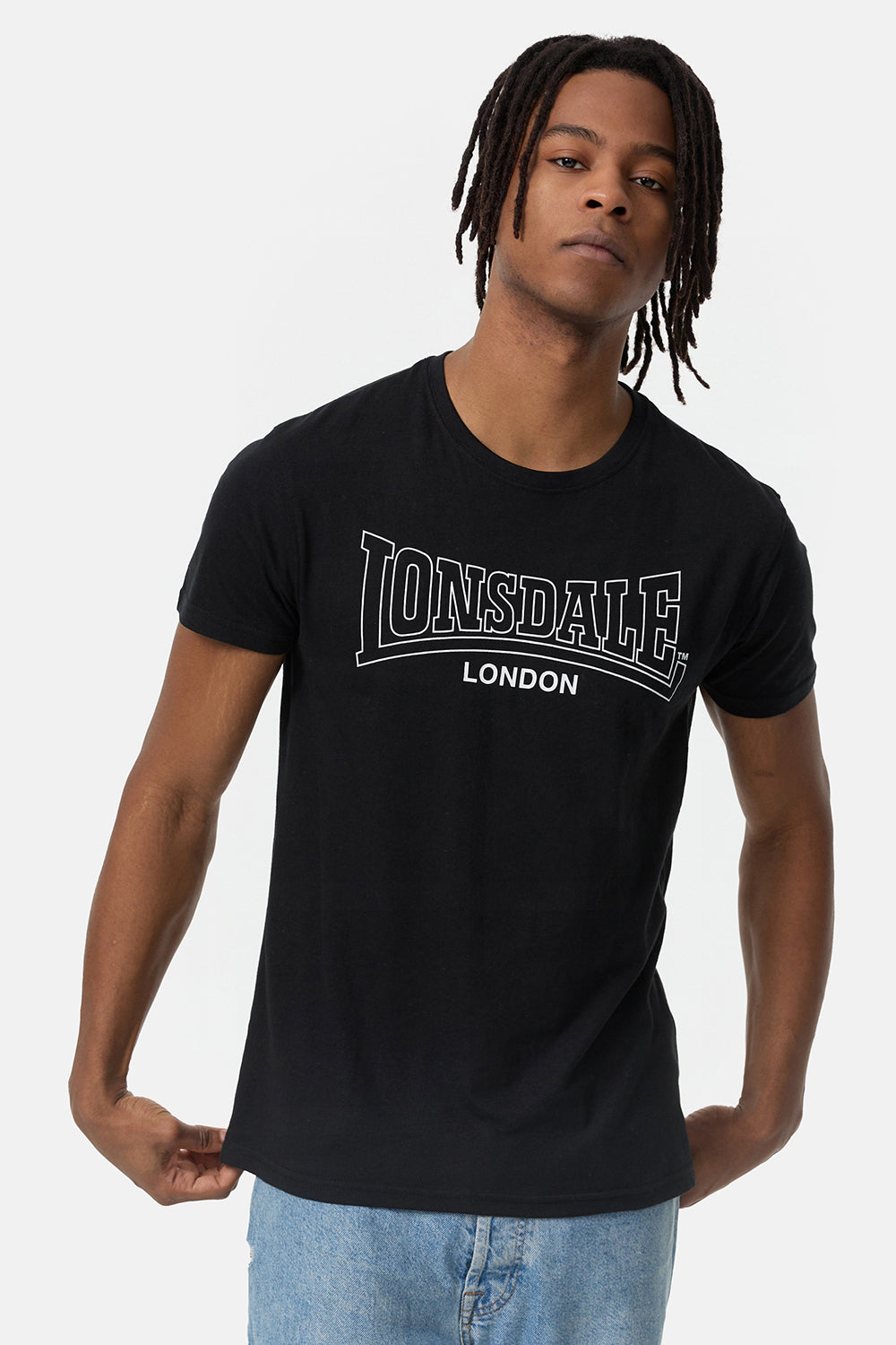 Lonsdale 117435 Beanley Dreierpack T-Shirt - Schwarz/Weiss/ Marl Grey