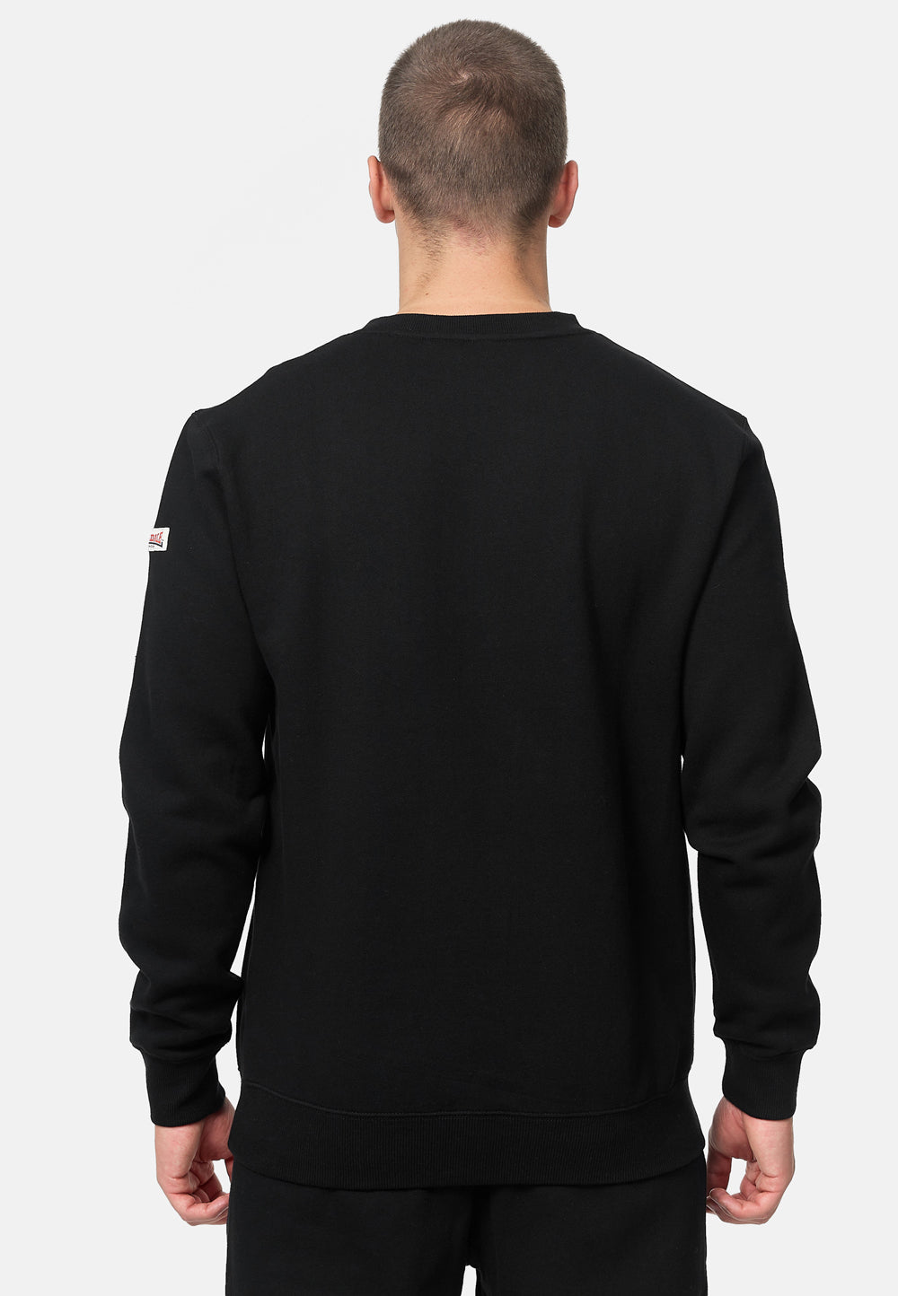 Lonsdale Herren Sweatshirt schwarz reguläre Passform mit gestickter Brustapplikation Rundhals und Logo am Ärmel