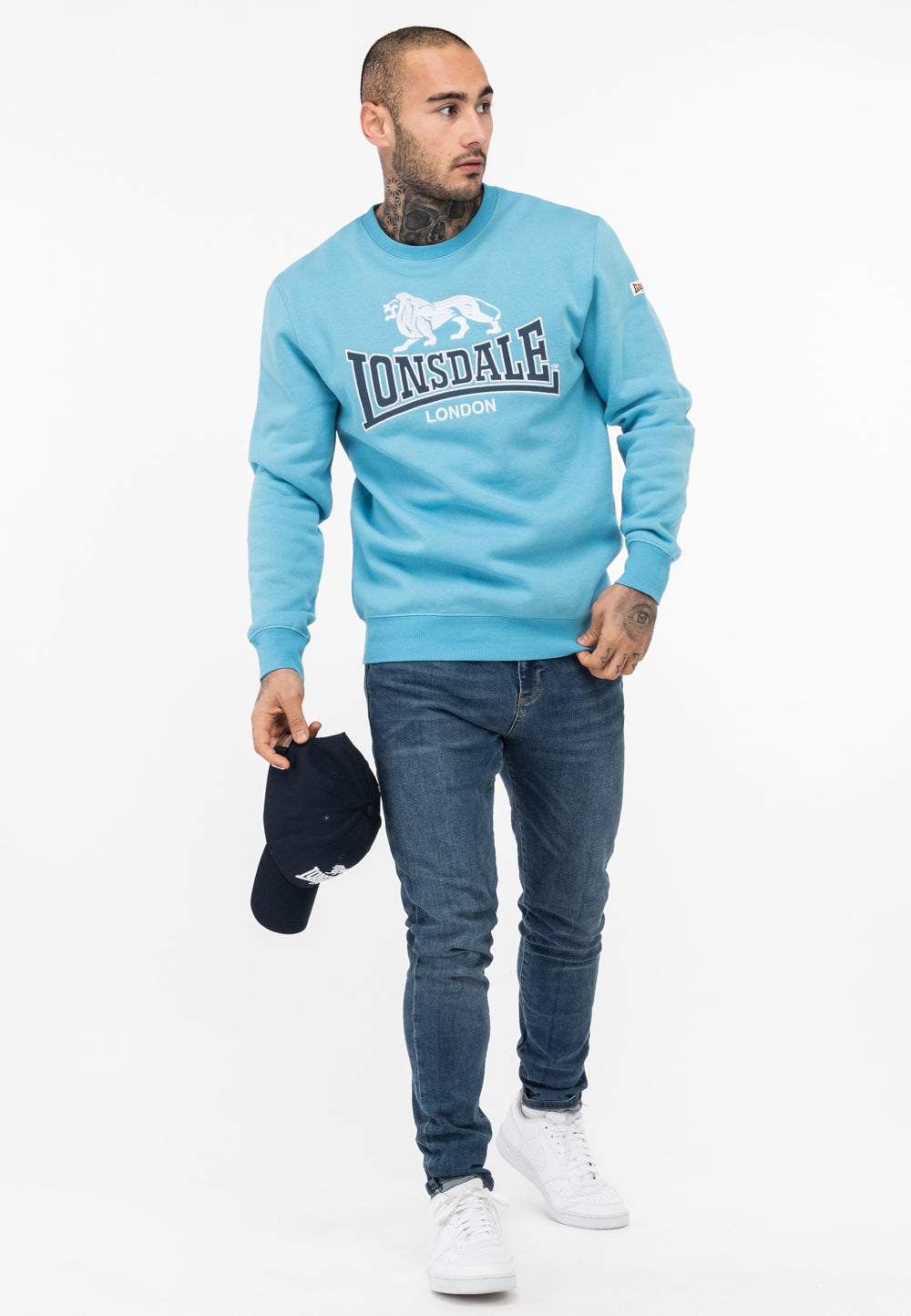 Lonsdale 117463 Lawins Sweatshirt Blau/Weiss/Navy