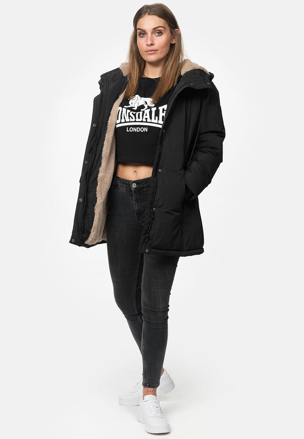 Lonsdale 117511 Ladies Tong Winterparka Schwarz