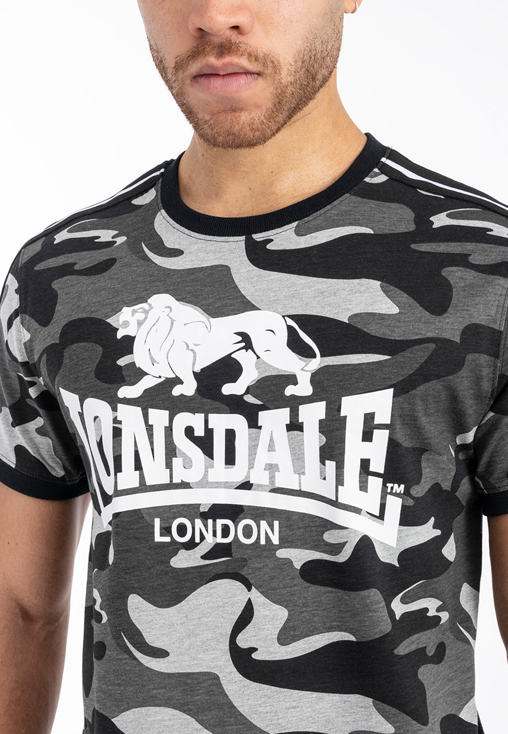 Lonsdale 117521 Gregneash T-Shirt - Camo Grau