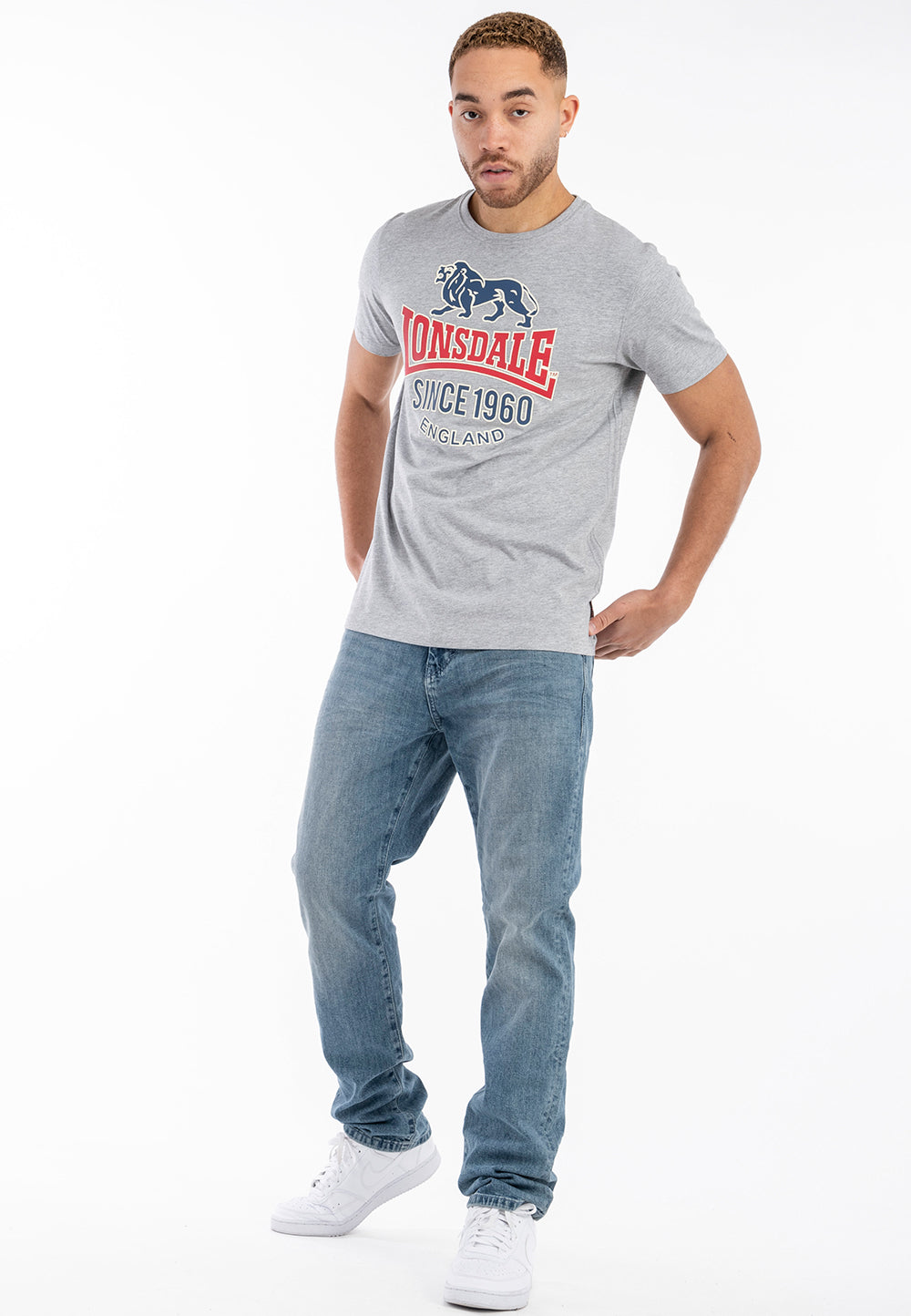 Lonsdale 117525 Gonfirth T-Shirt - Marl Grey