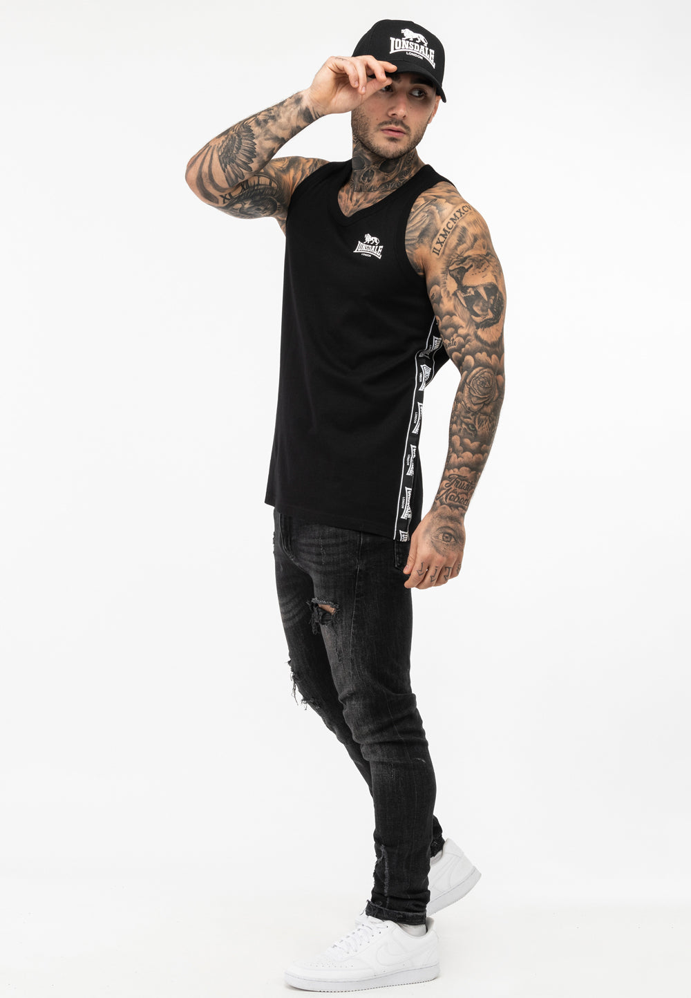 Lonsdale 117532 Clousta Singlet - Schwarz