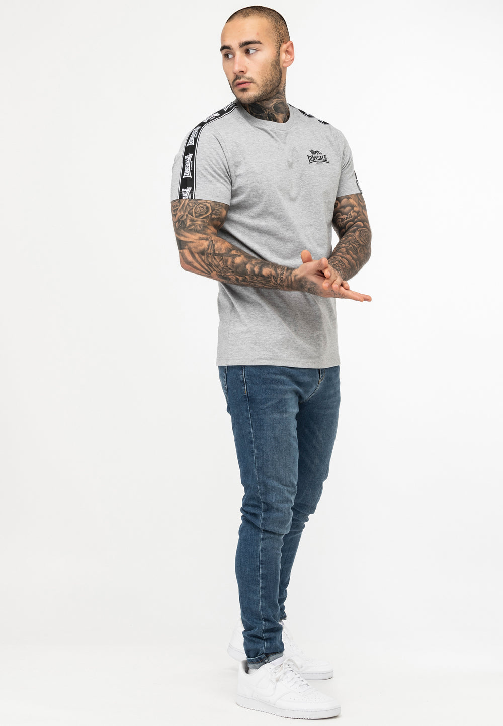 Lonsdale 117533 Brindister T-Shirt Marl Grey