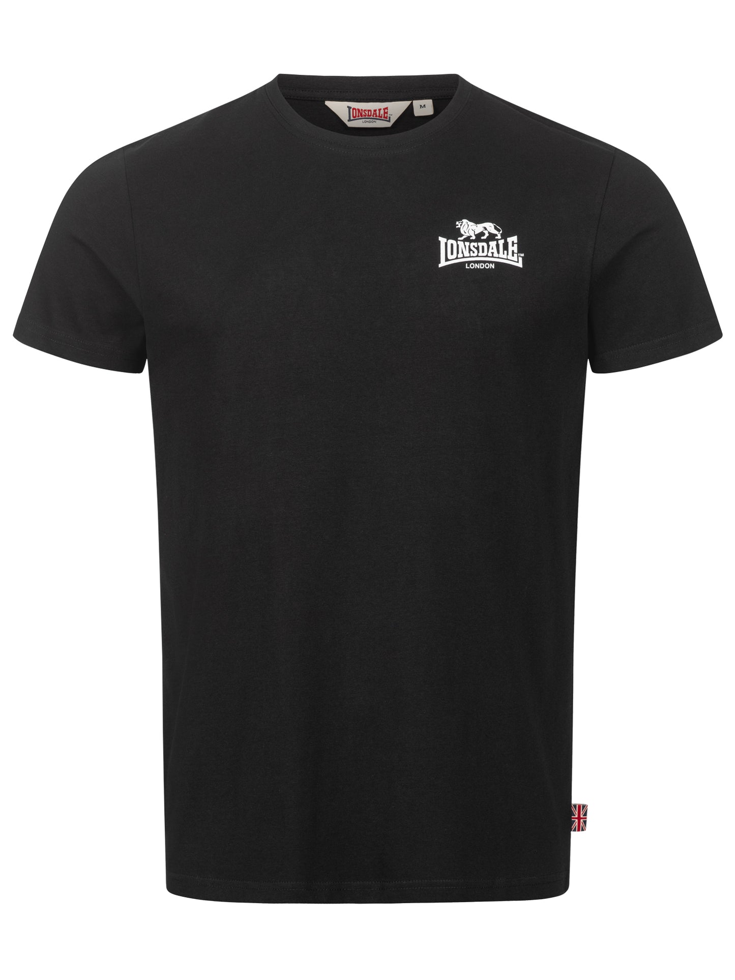 Lonsdale Herren T-Shirt Schwarz kleines Logo Frontansicht