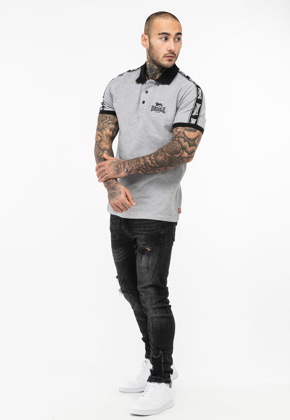 Lonsdale 117546 Setter Poloshirt - Marl Grey