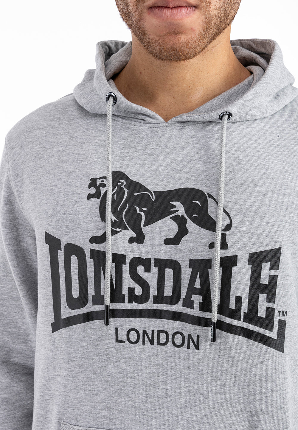Lonsdale 117553 Scousburgh Kapuzenpullover Marl Grey