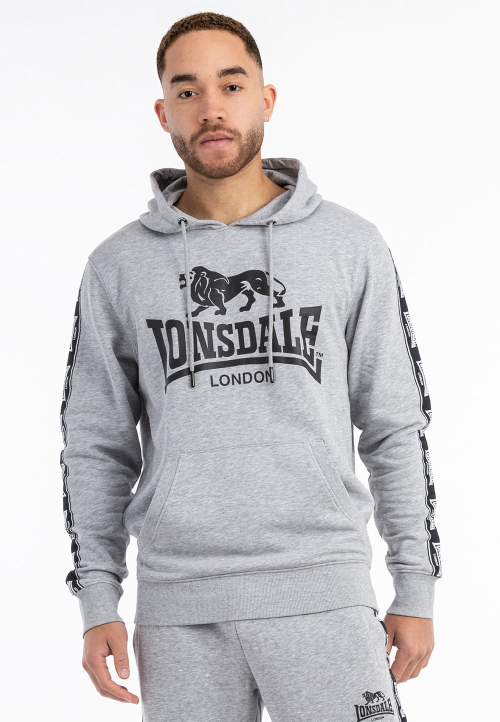Lonsdale 117553 Scousburgh Kapuzenpullover Marl Grey