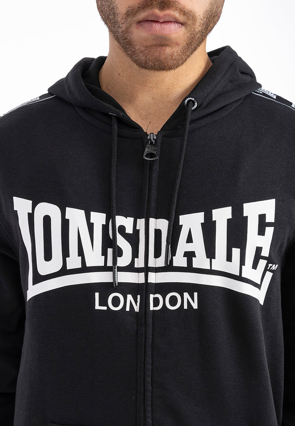 Lonsdale 117558 Bigton Kapuzensweatjacke Schwarz