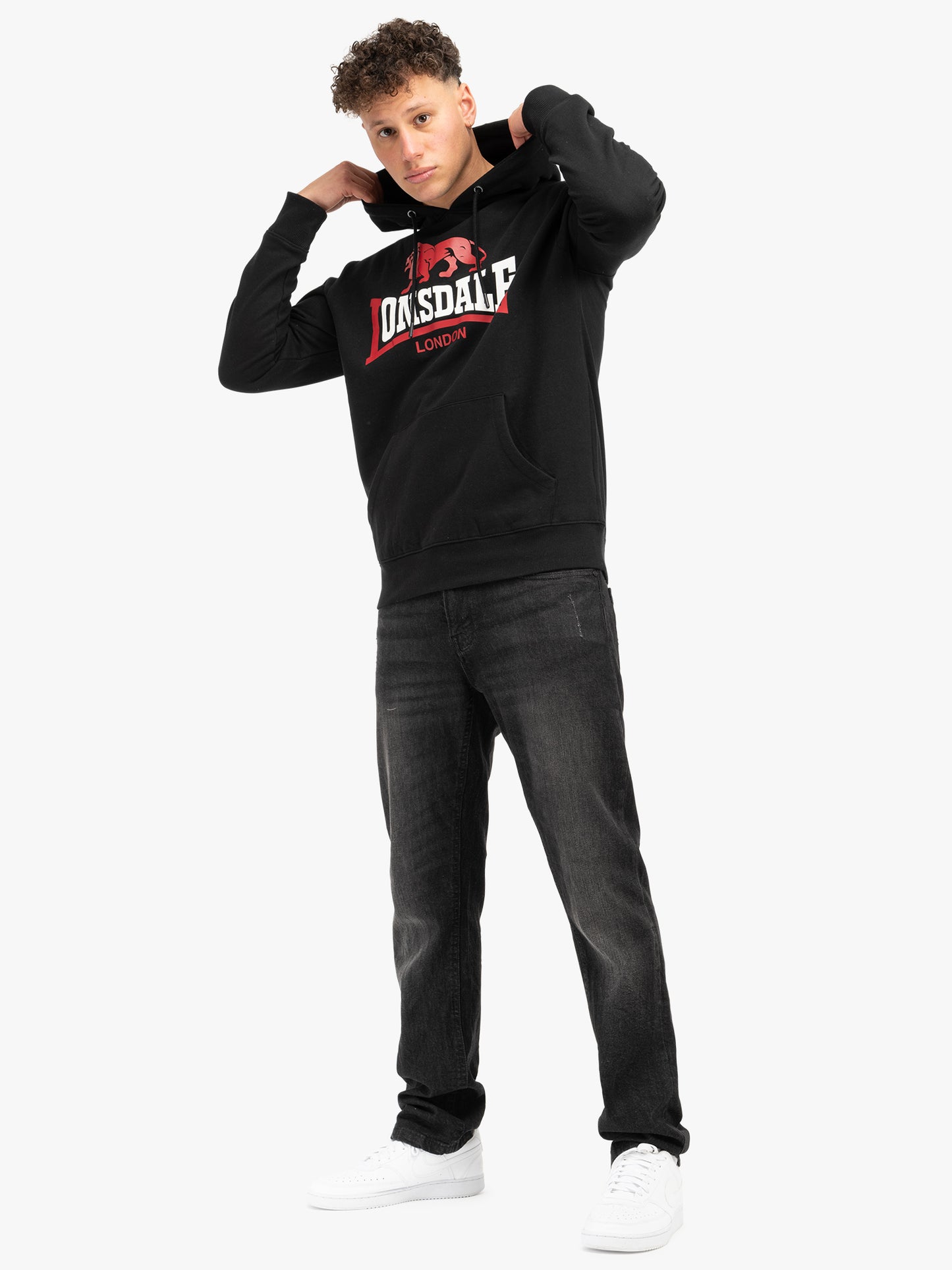 Lonsdale 117600 Gulladuff Kapuzensweatshirt Schwarz