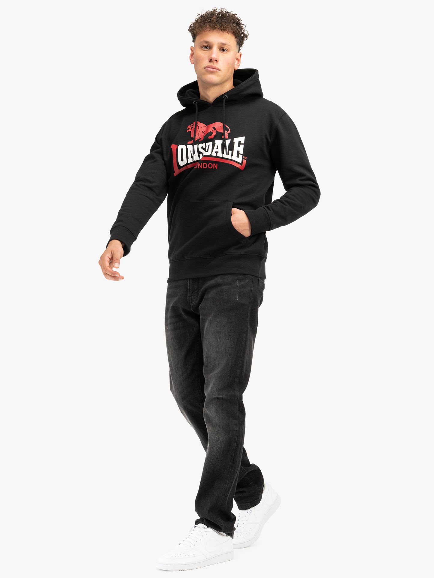 Lonsdale 117600 Gulladuff Kapuzensweatshirt Schwarz