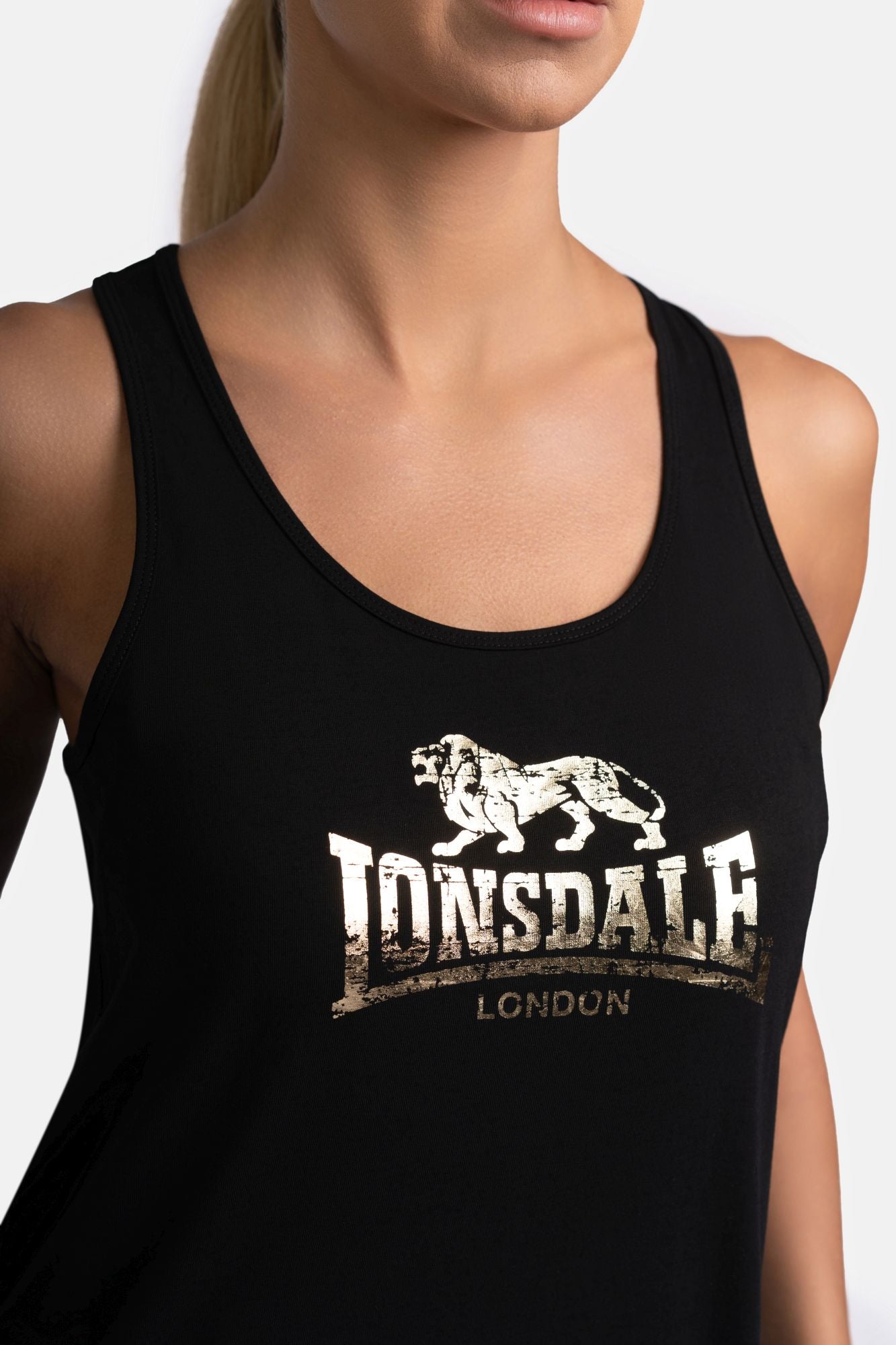 Lonsdale 117603 Ladies Lismoyny Singlet Schwarz