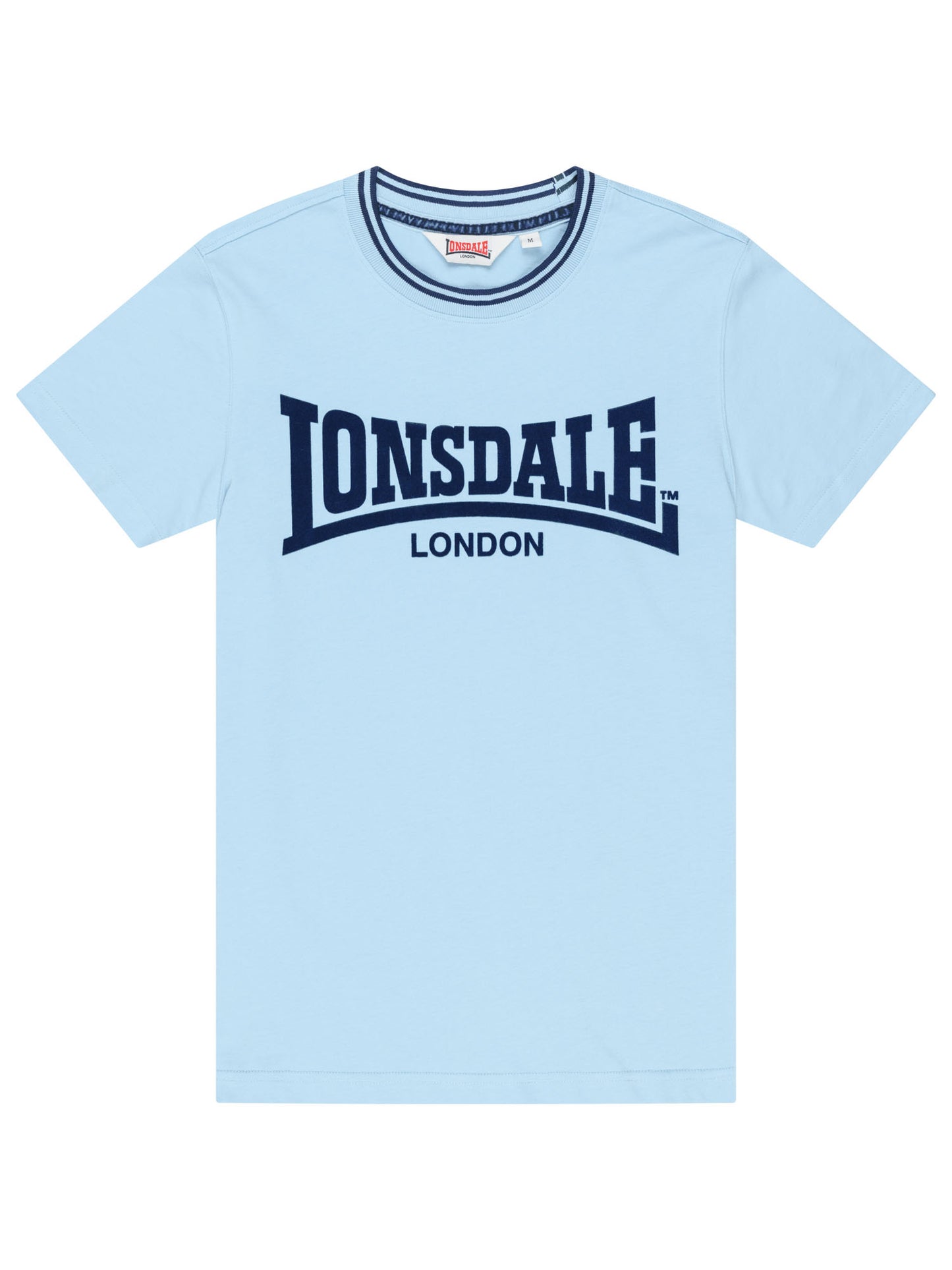 Lonsdale Herren T-Shirt Blau mit grossem Logo-Flockdruck